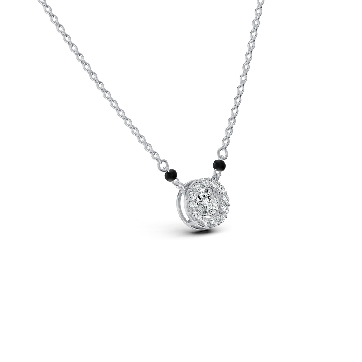 Round Halo Solitaire Mangalsutra