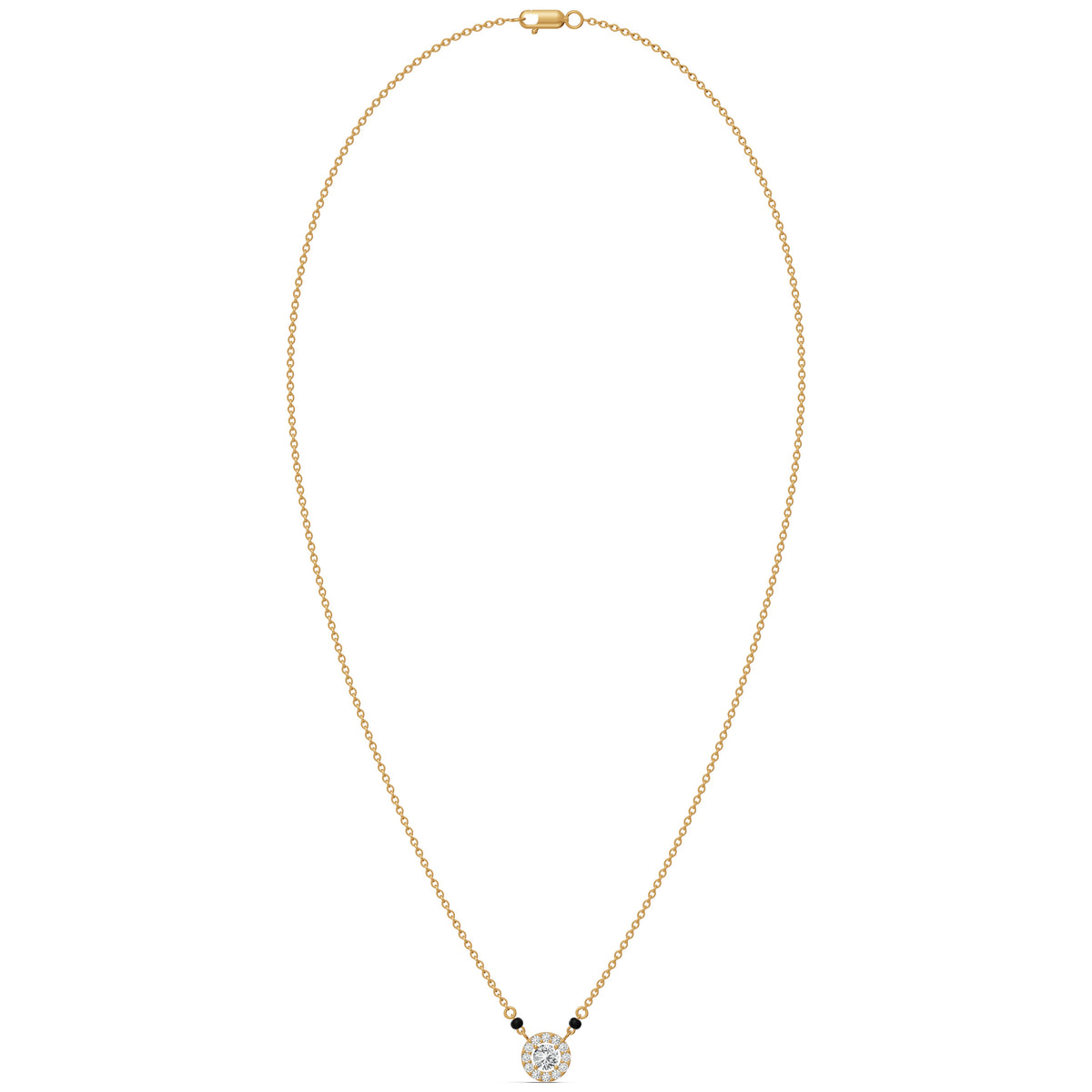 Round Halo Solitaire Mangalsutra