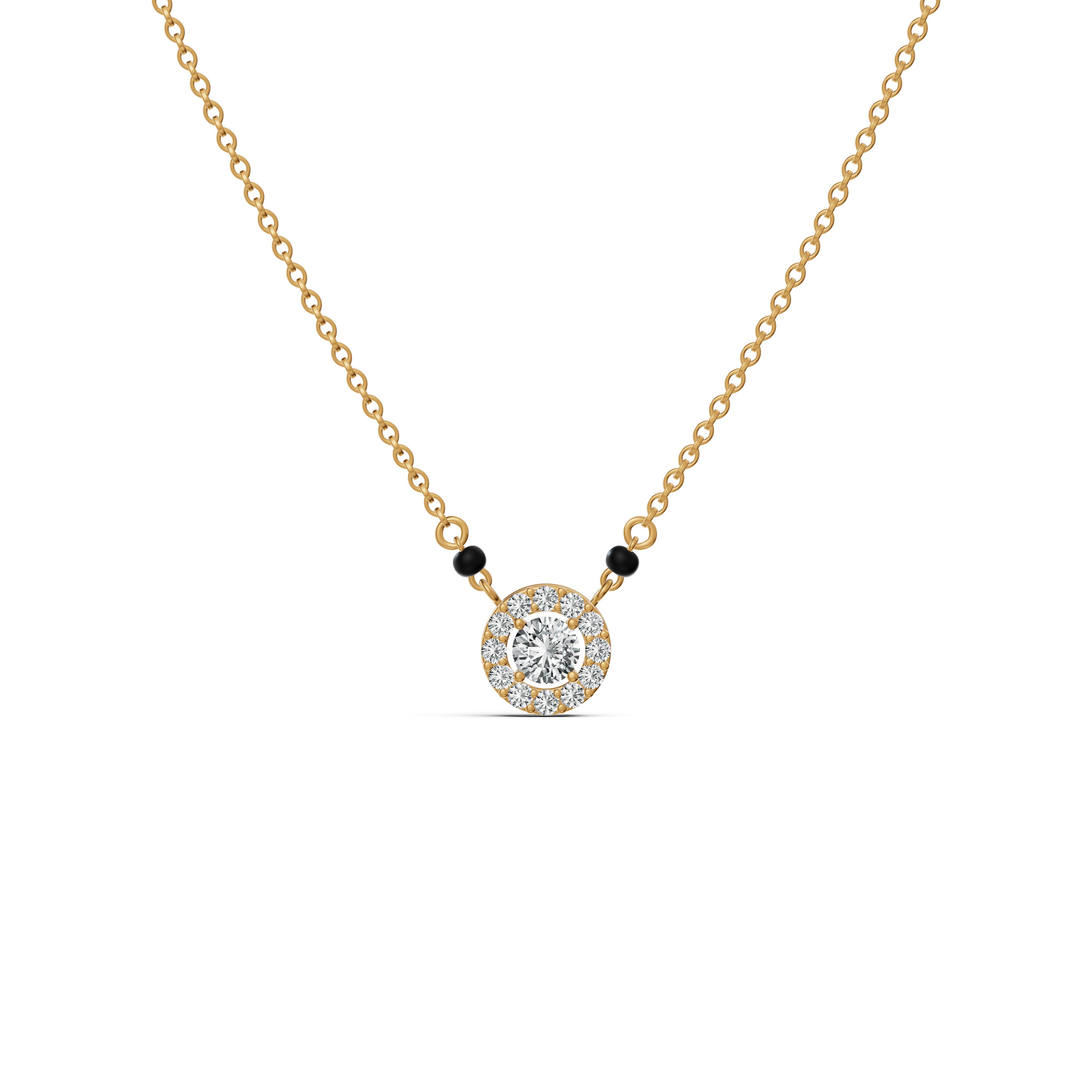 Round Halo Solitaire Mangalsutra