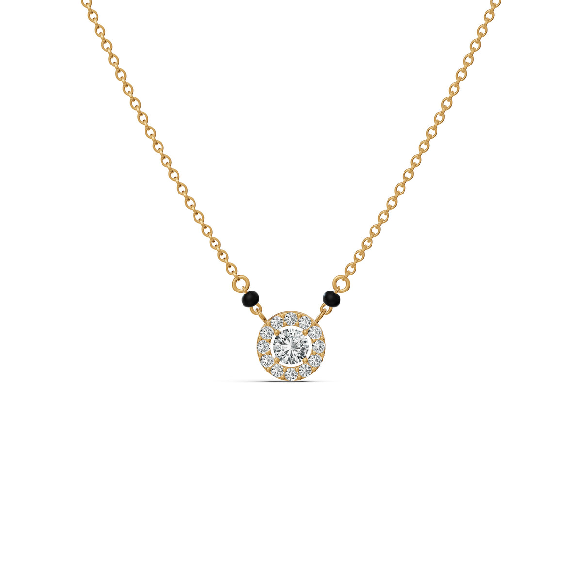 Round Halo Solitaire Mangalsutra