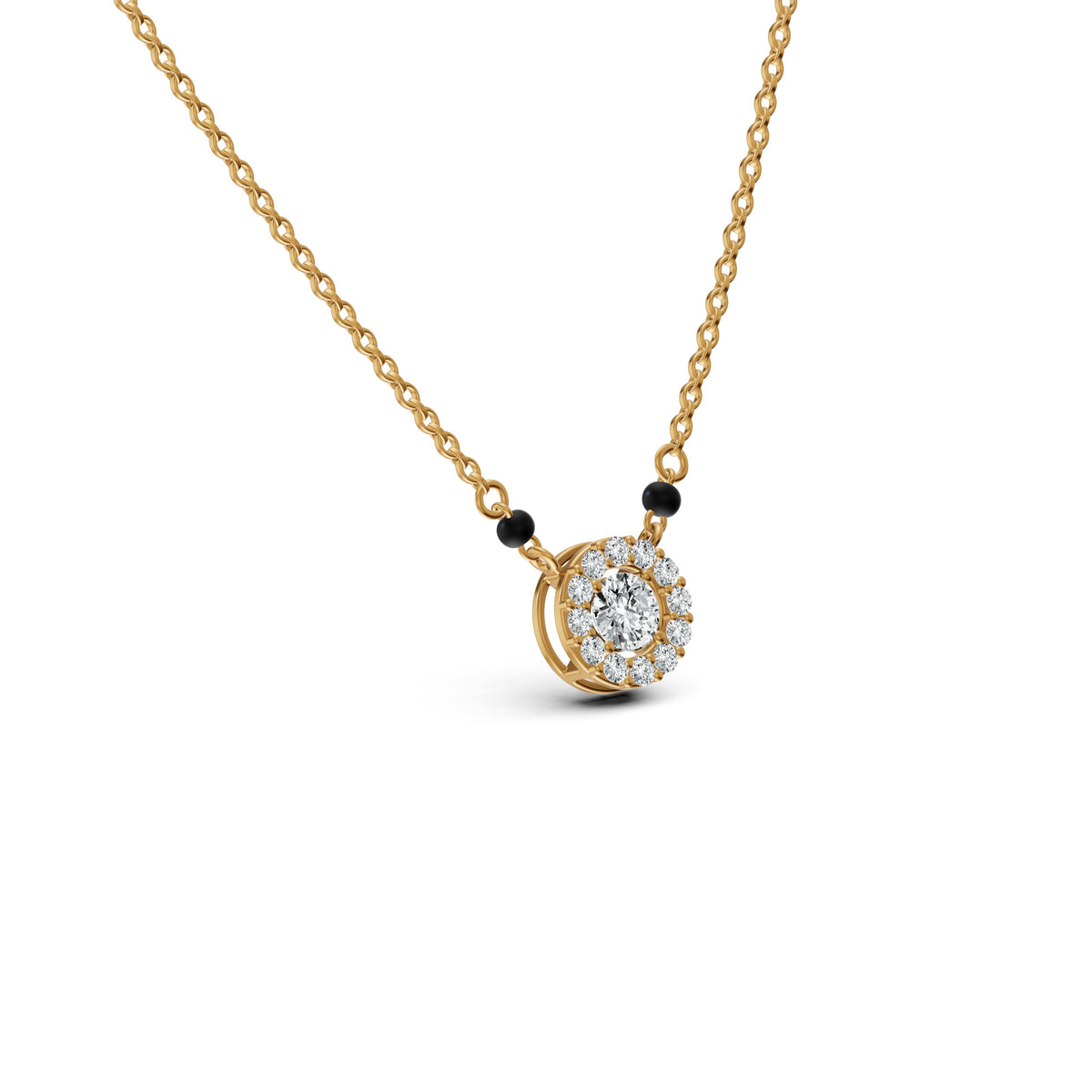 Round Halo Solitaire Mangalsutra