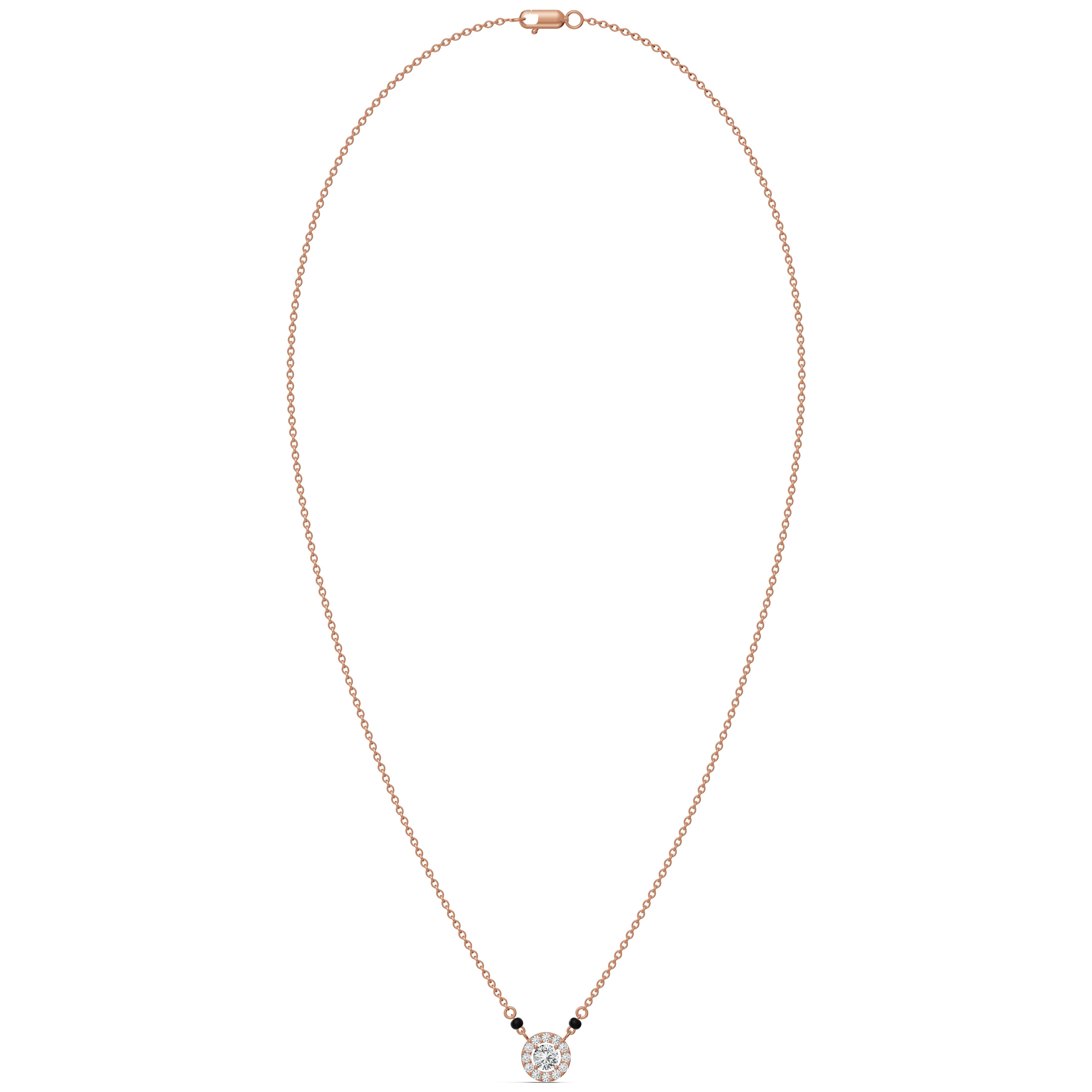 Round Halo Solitaire Mangalsutra