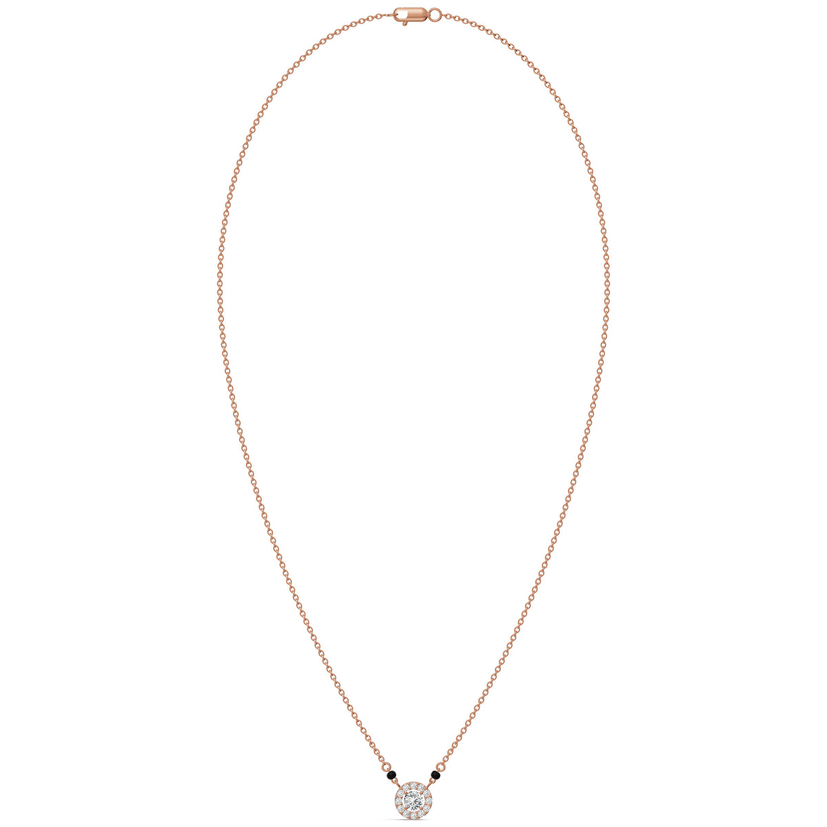 Round Halo Solitaire Mangalsutra