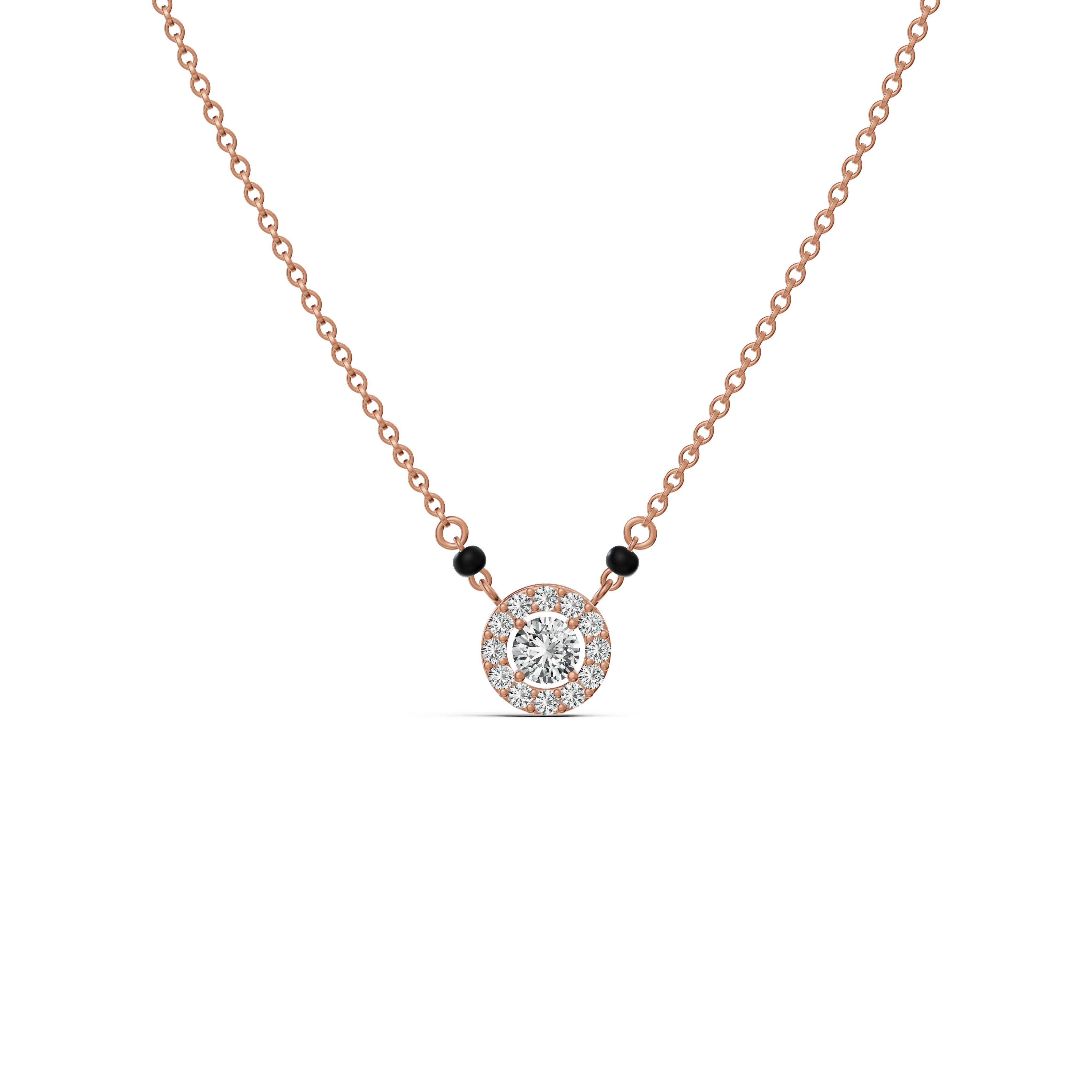 Round Halo Solitaire Mangalsutra
