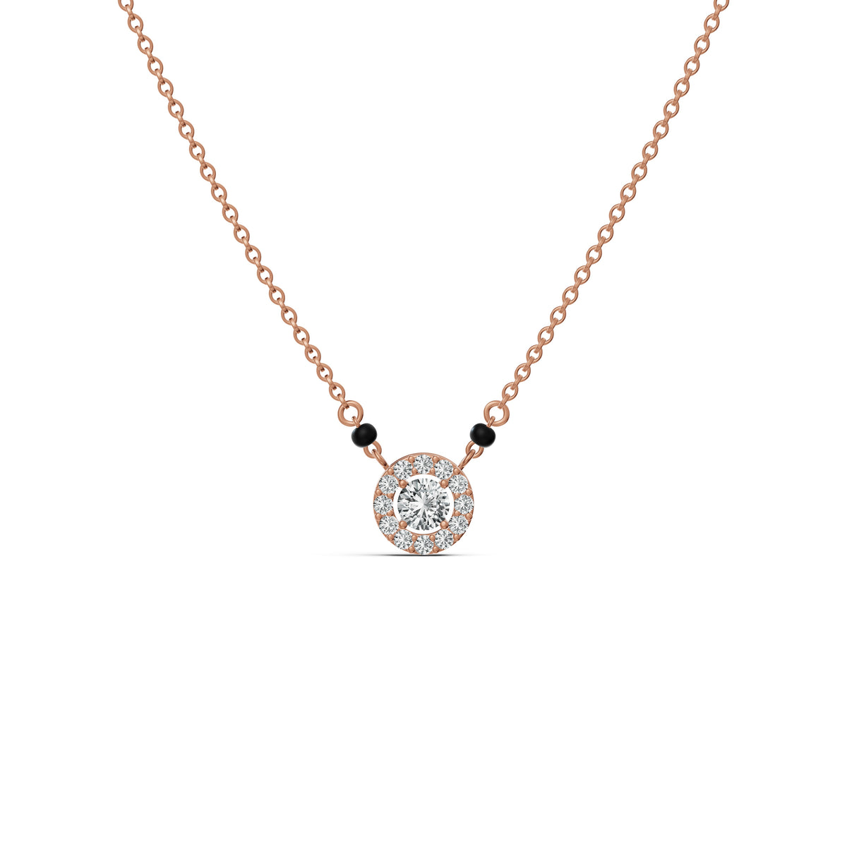 Round Halo Solitaire Mangalsutra