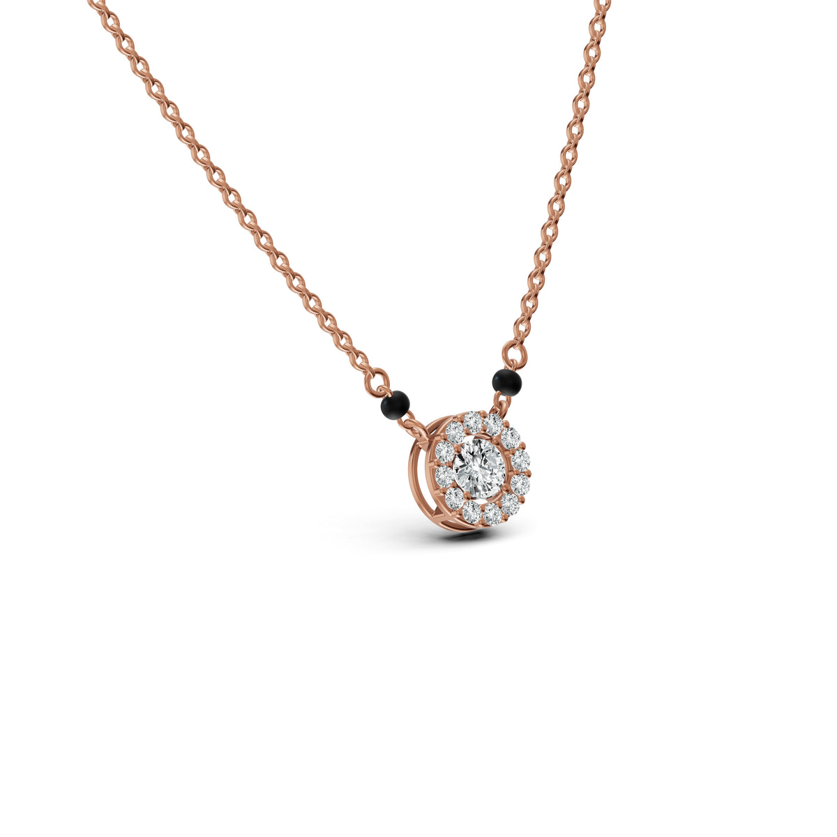 Round Halo Solitaire Mangalsutra