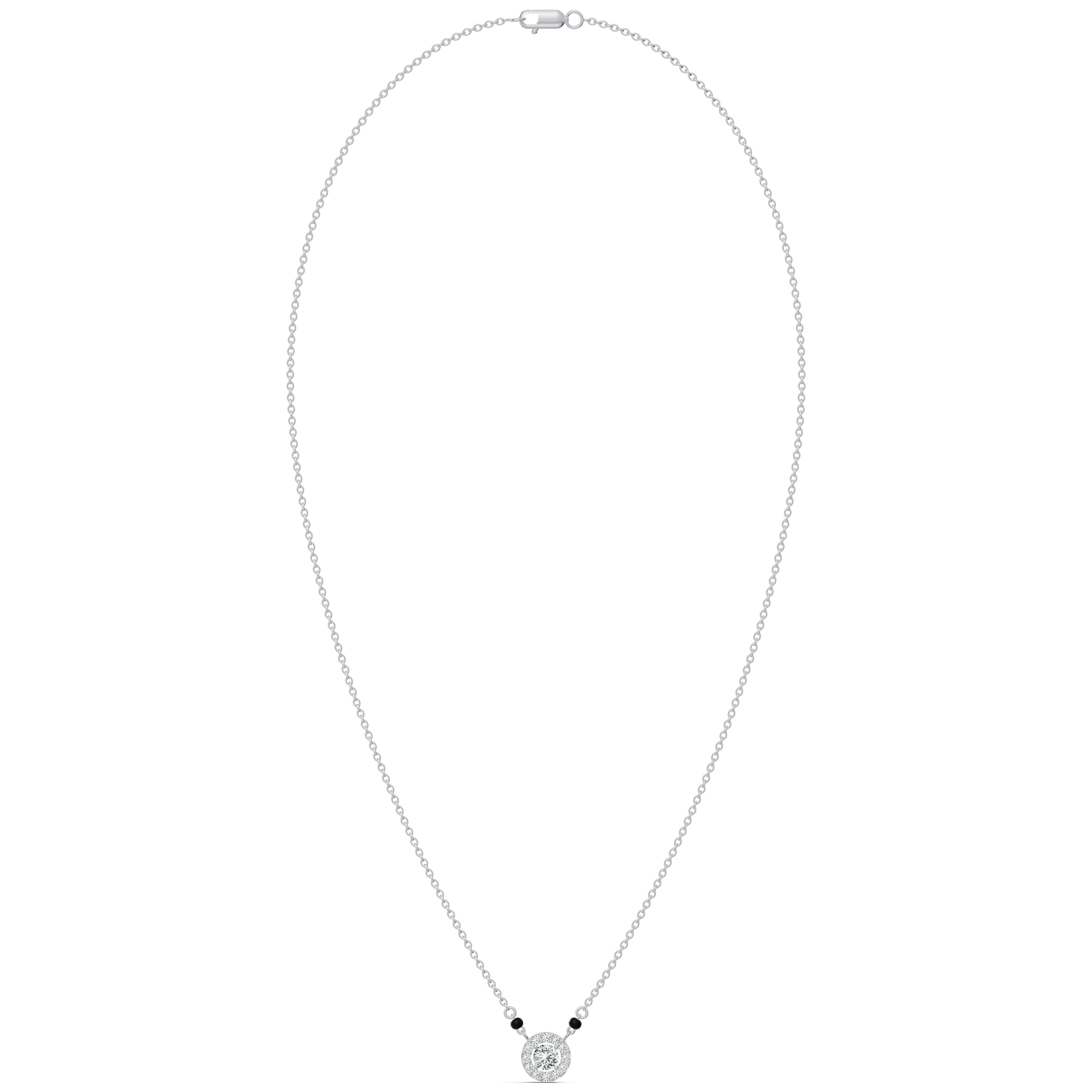 Round Halo Solitaire Mangalsutra