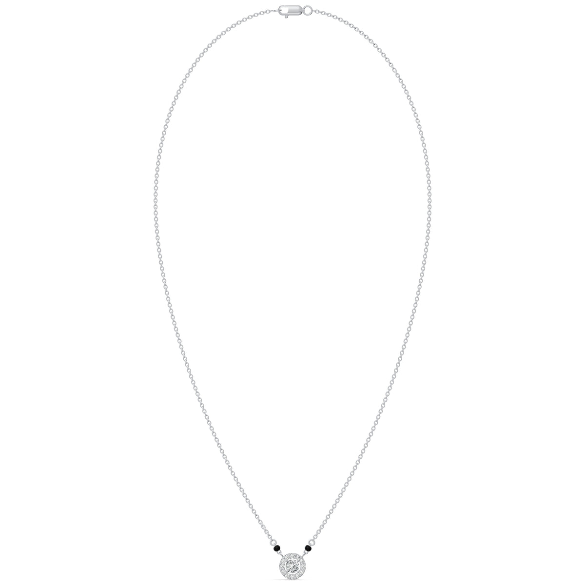Round Halo Solitaire Mangalsutra