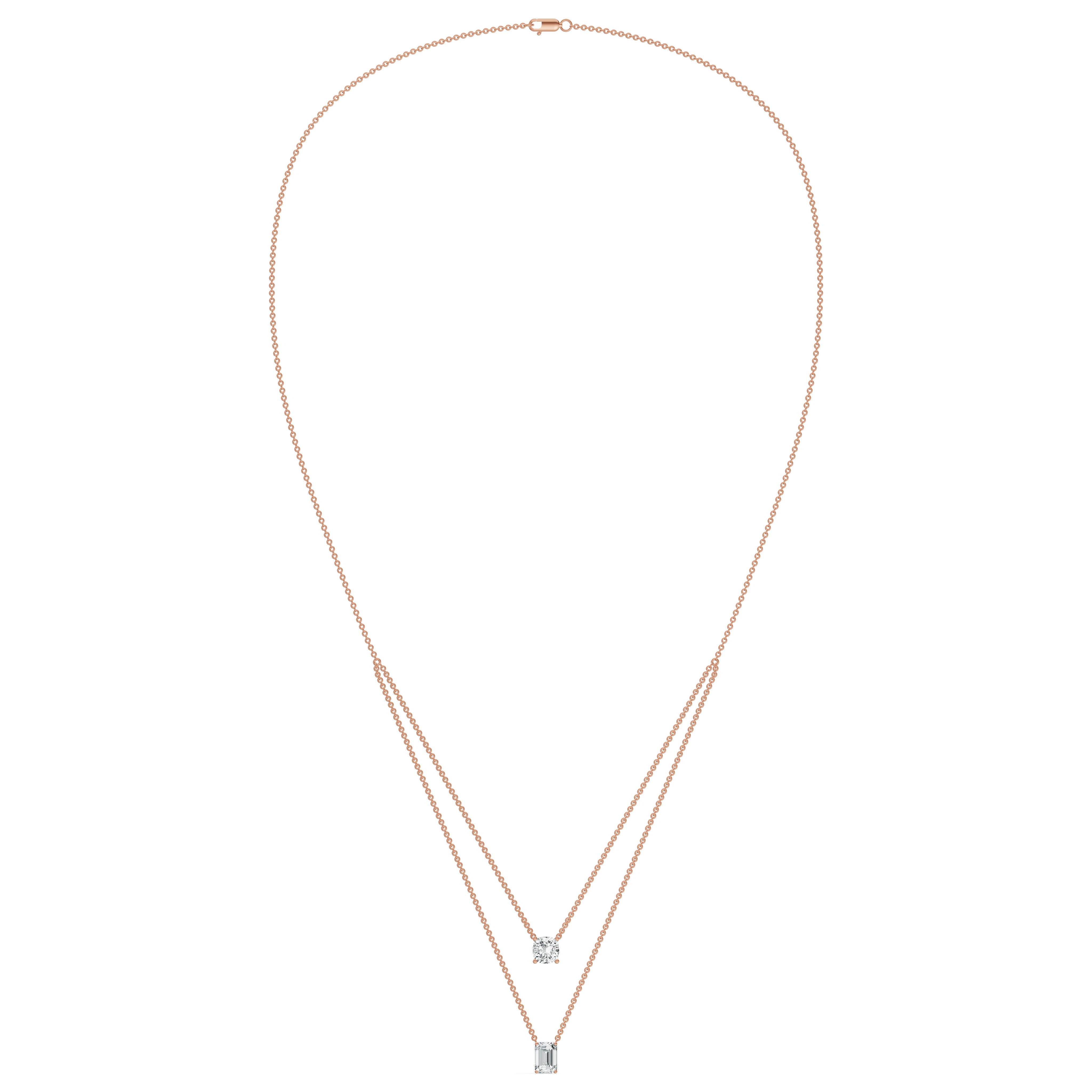 Layered Solitaire Diamond Necklace