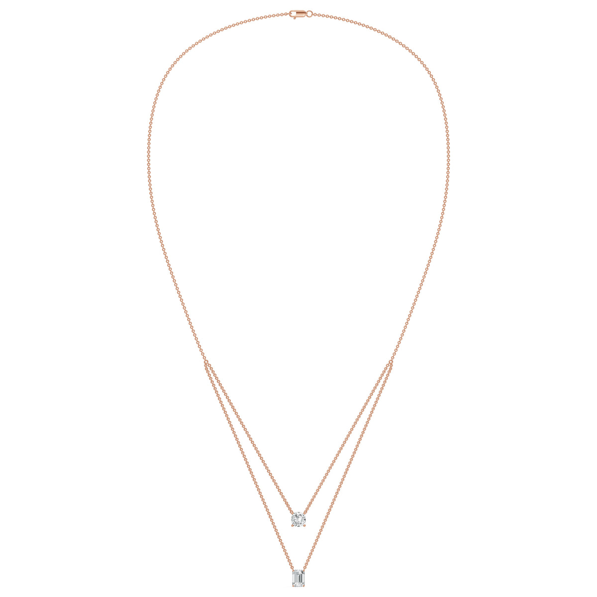 Layered Solitaire Diamond Necklace