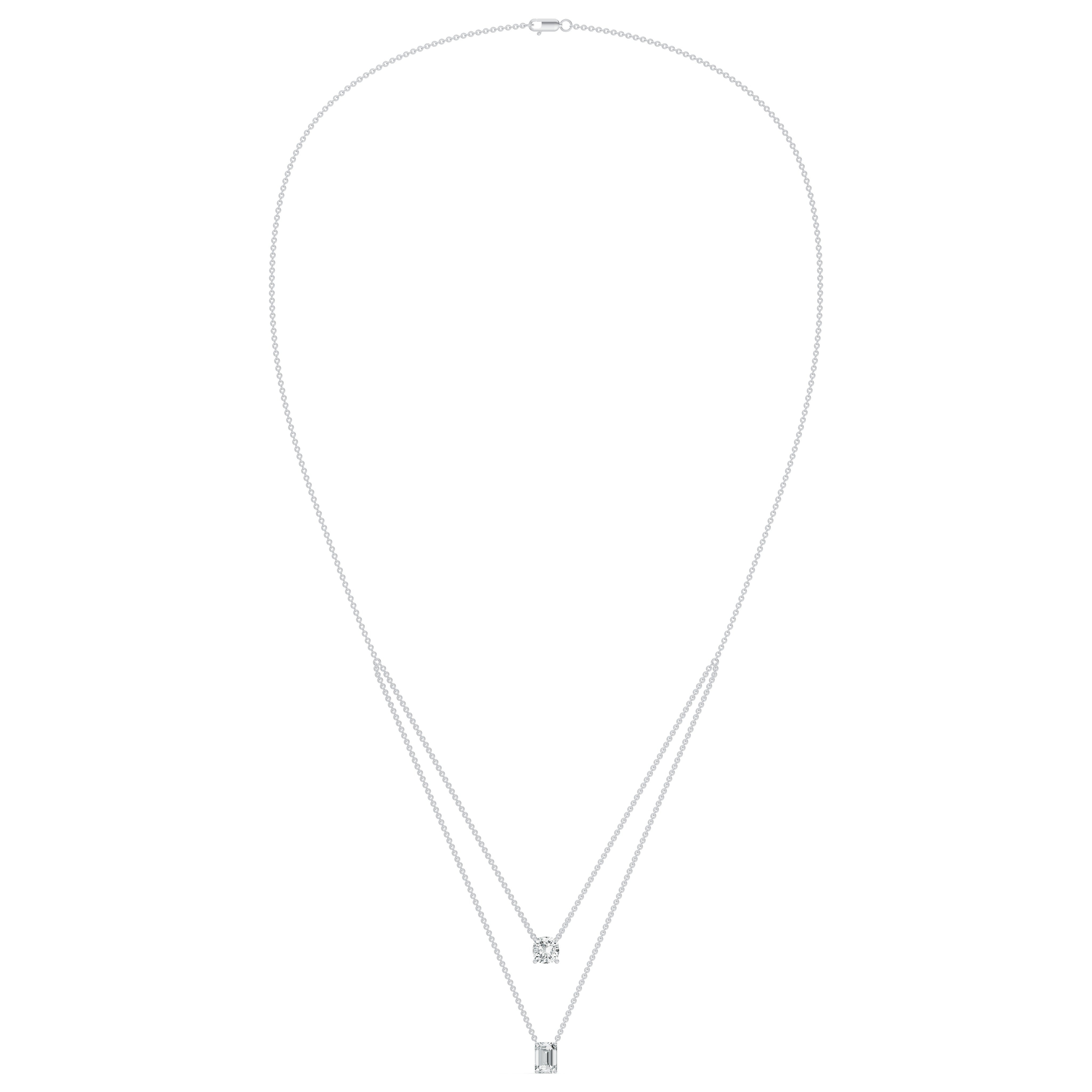 Layered Solitaire Diamond Necklace