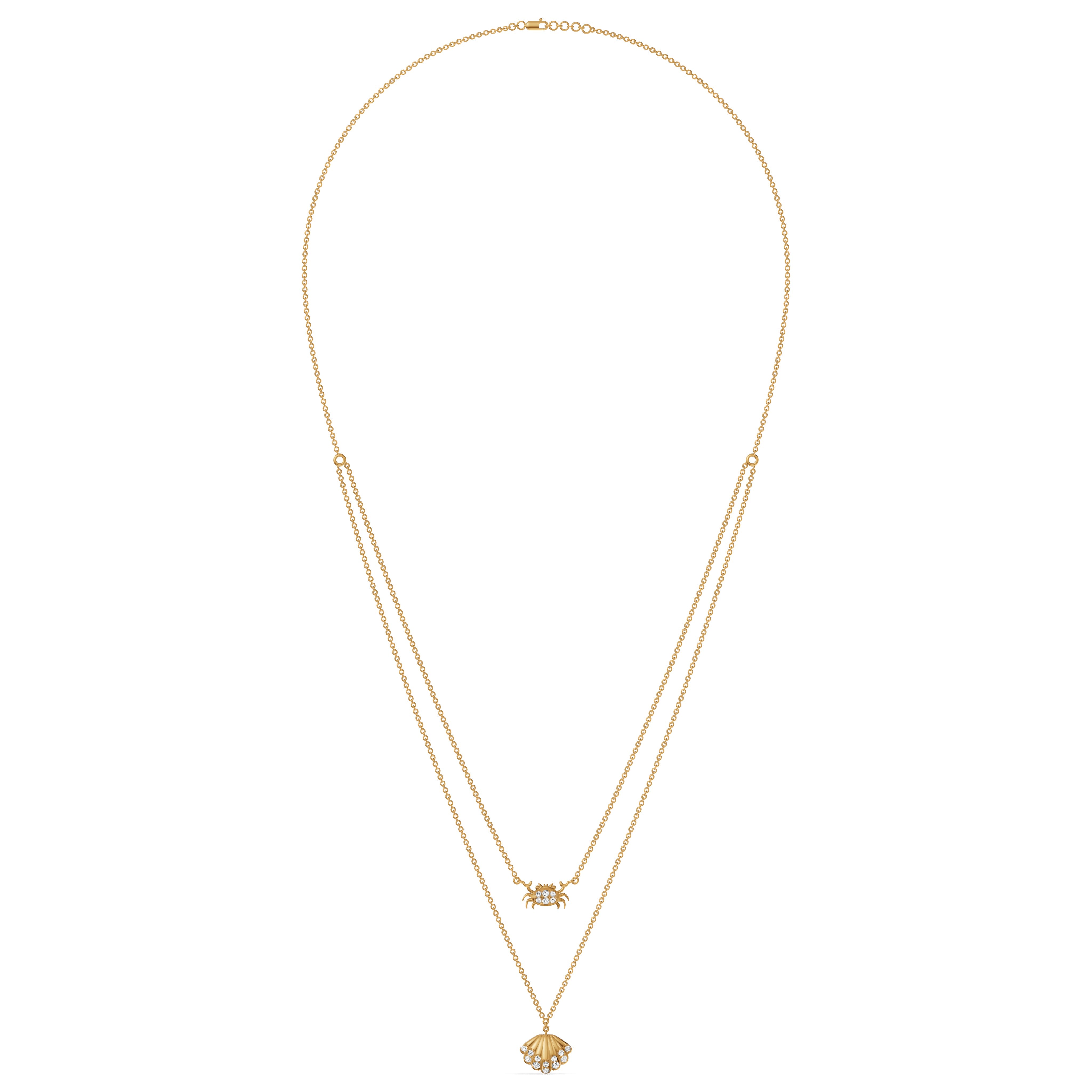 Seashell Layered Diamond Chain