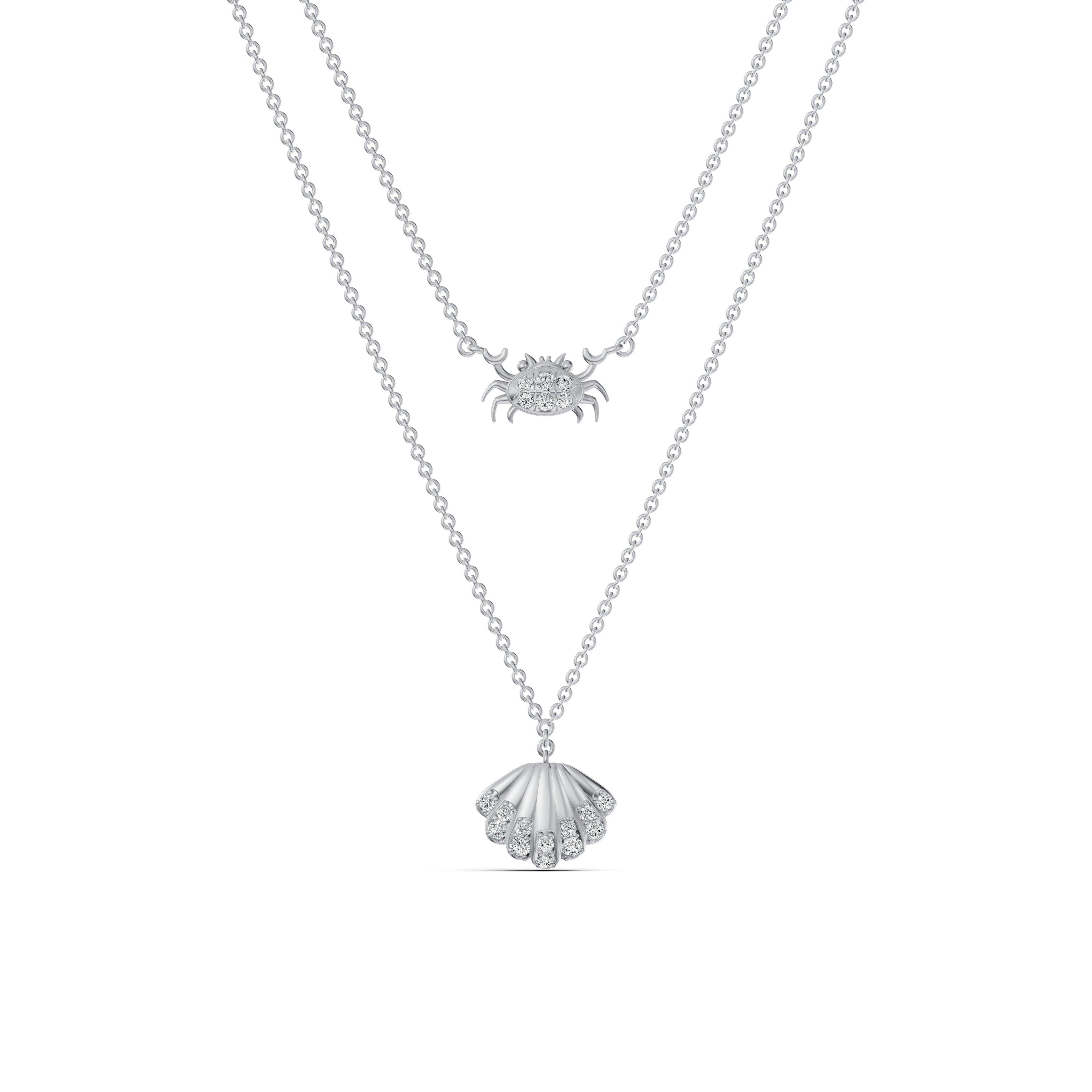 Seashell Layered Diamond Chain