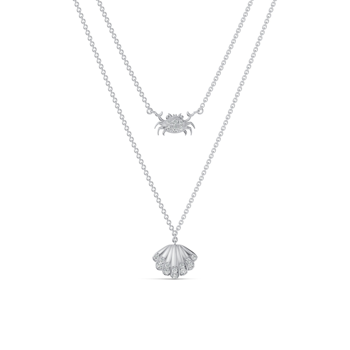 Seashell Layered Diamond Chain