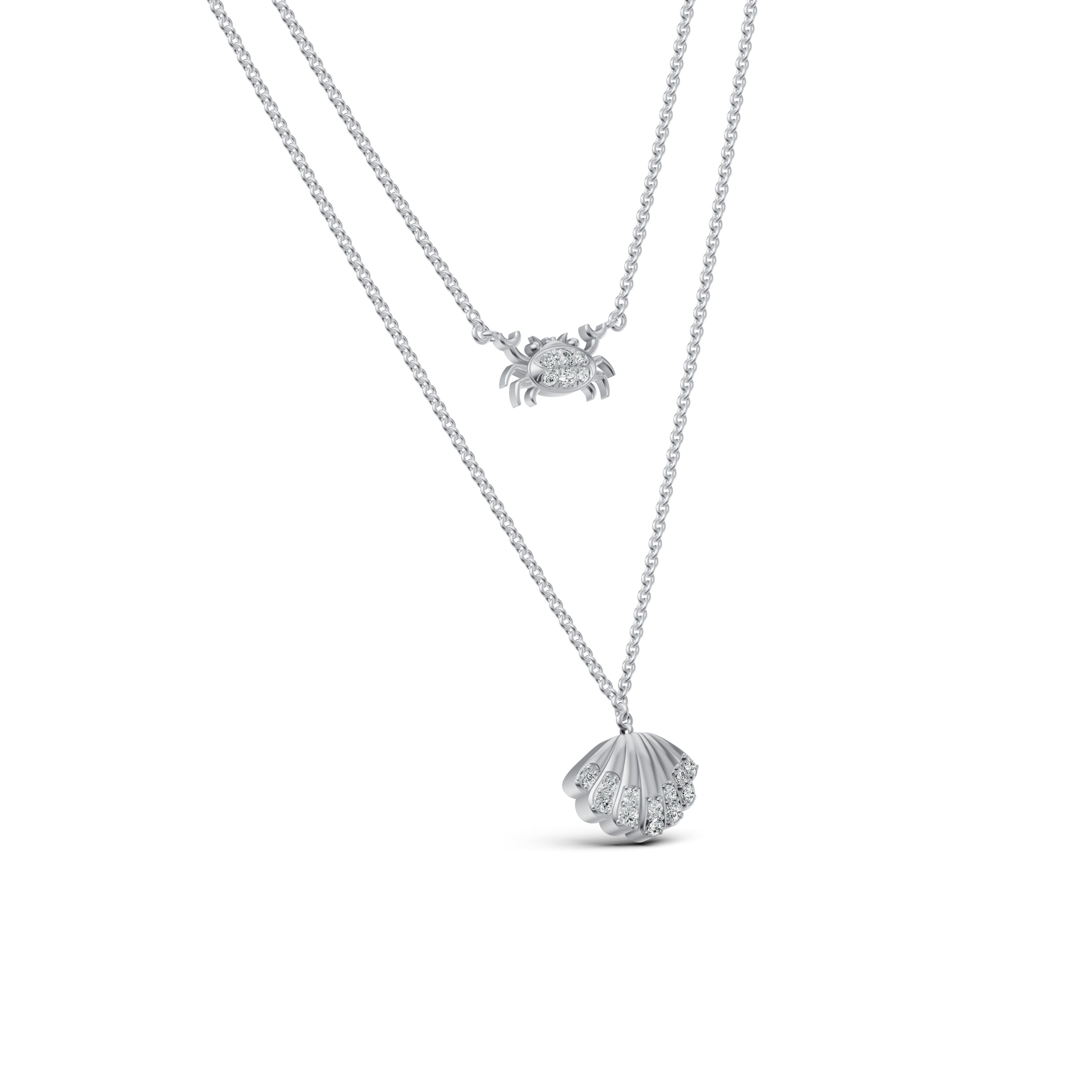 Seashell Layered Diamond Chain