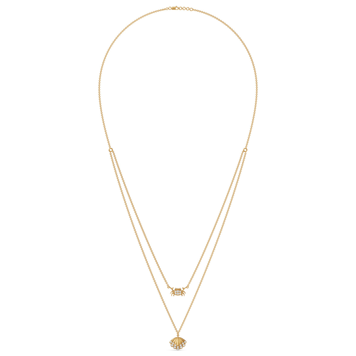 Seashell Layered Diamond Chain