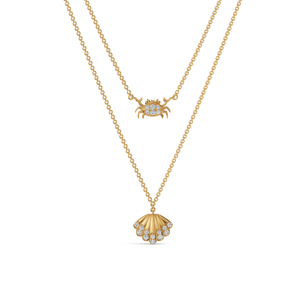 Seashell Layered Diamond Chain
