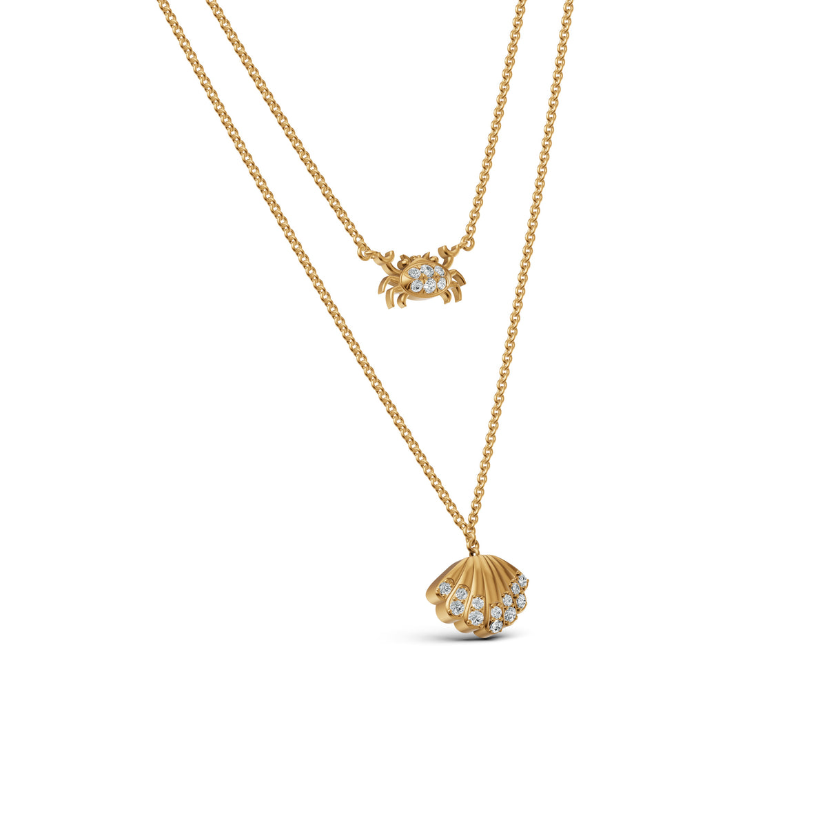 Seashell Layered Diamond Chain