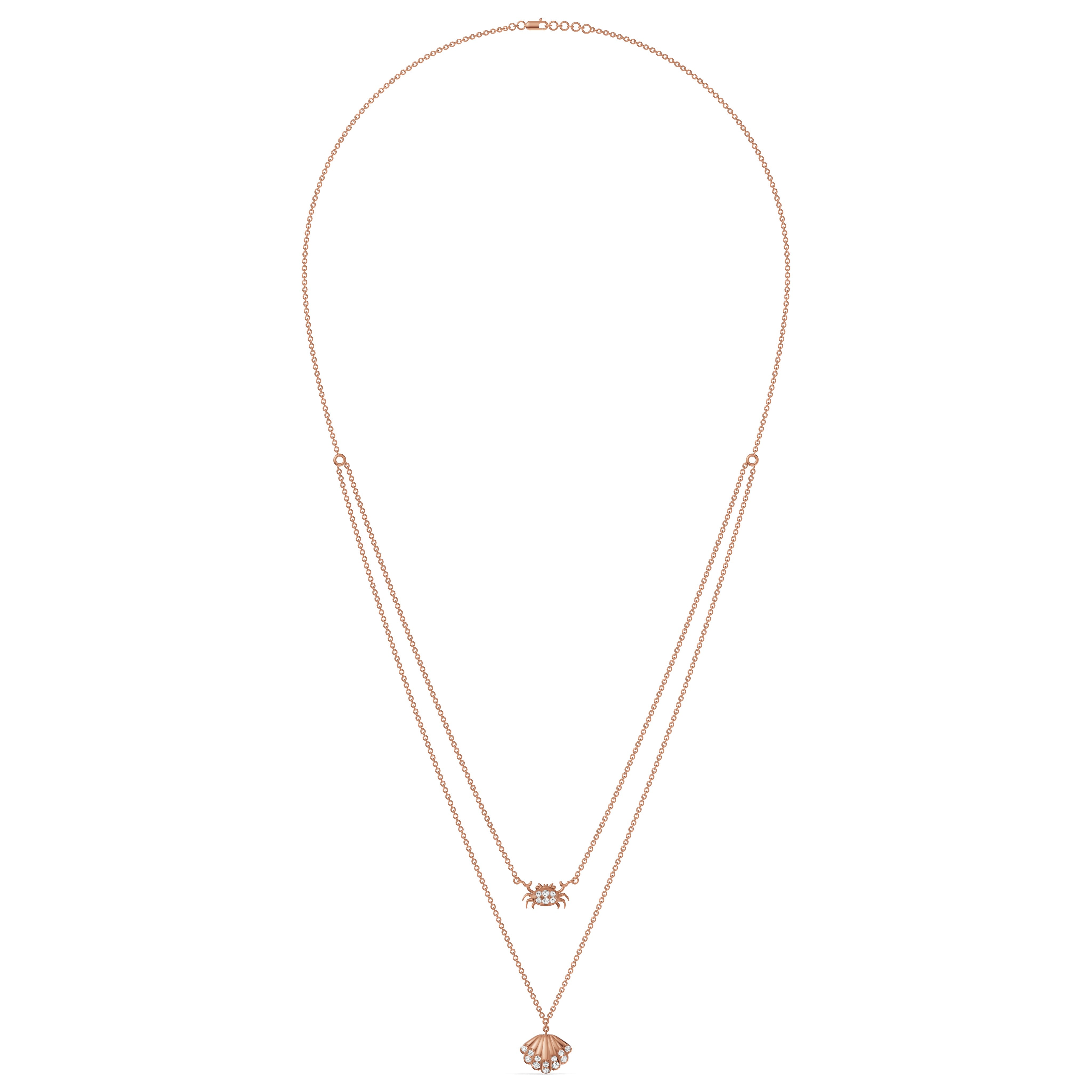 Seashell Layered Diamond Chain