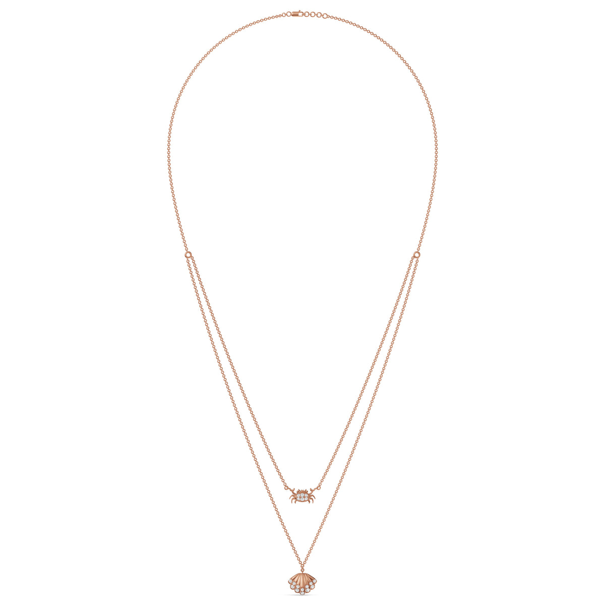 Seashell Layered Diamond Chain