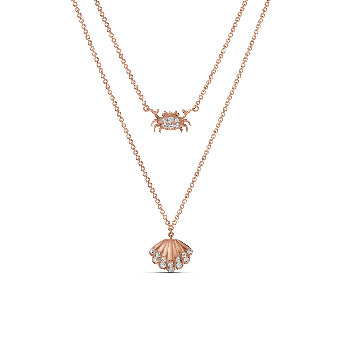 Seashell Layered Diamond Chain