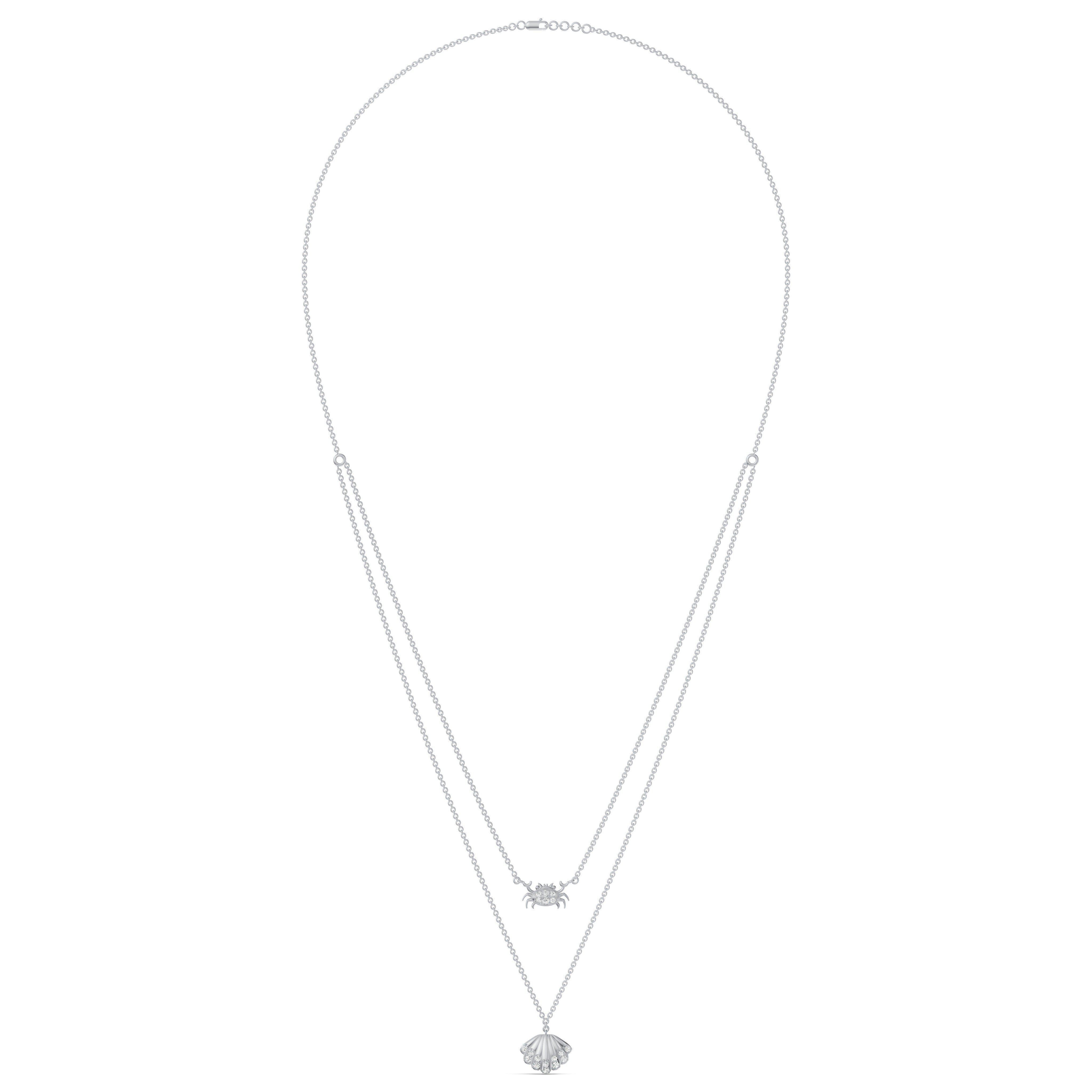Seashell Layered Diamond Chain