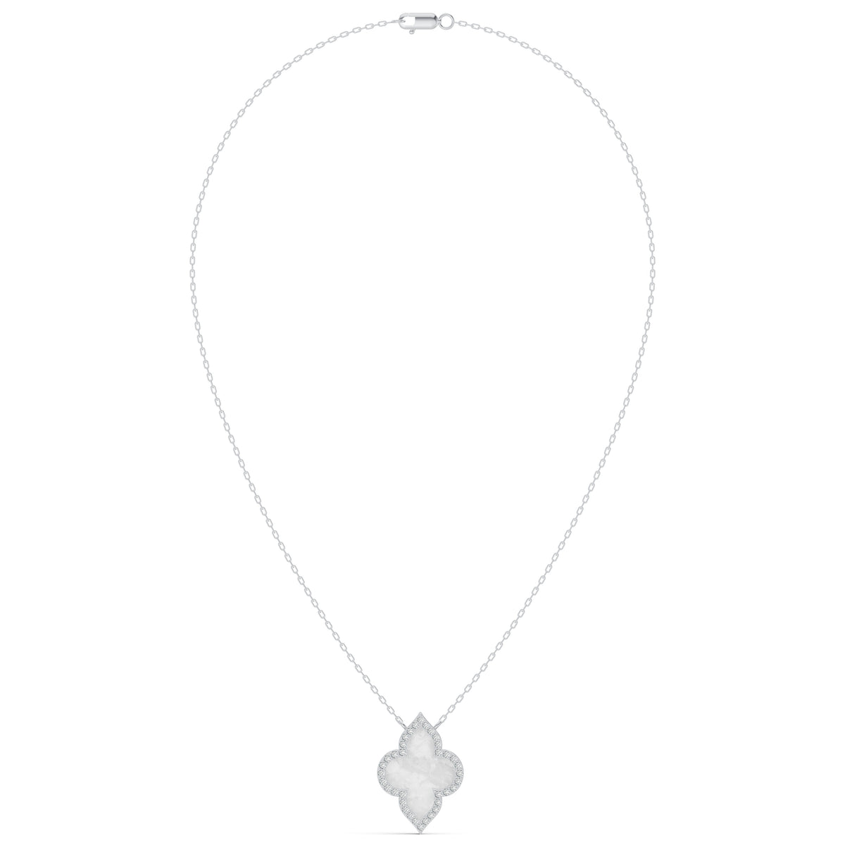 Radiant Mother of Pearl Clover Diamond Chain