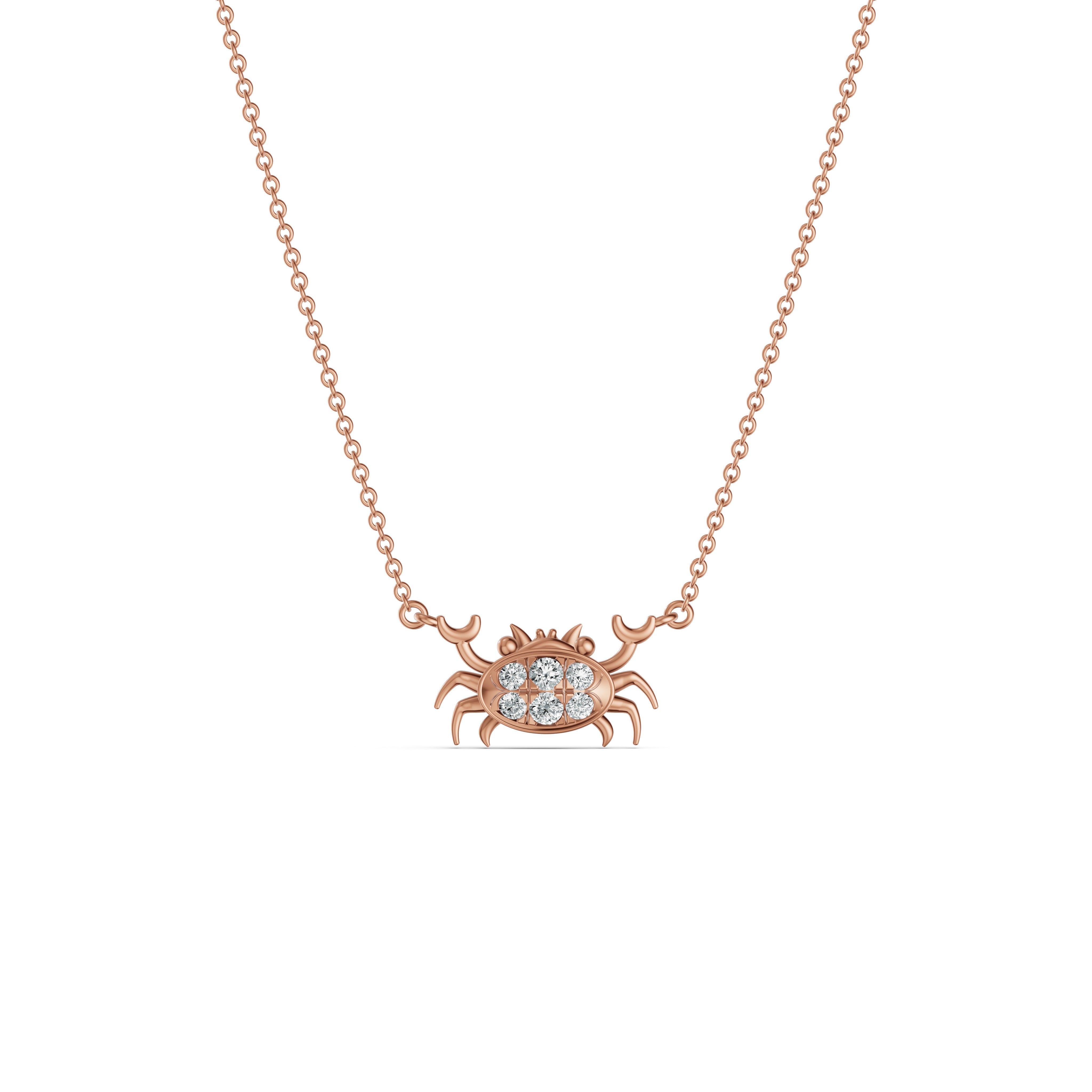 Crab Charm Diamond Chain