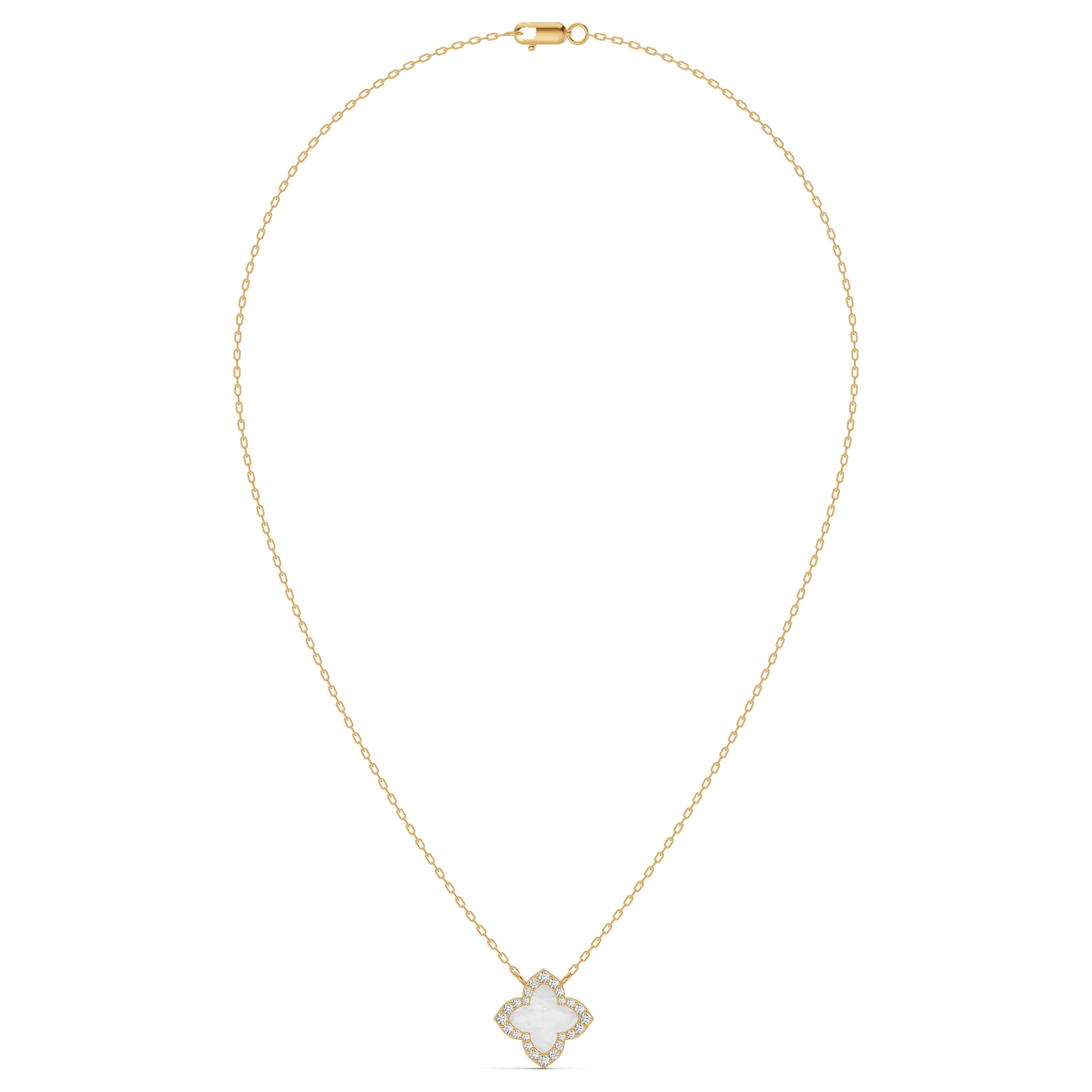 Lustre Mother of Pearl Clover Diamond Chain