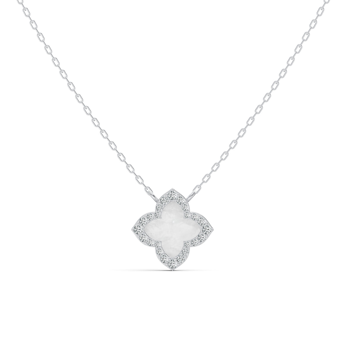 Lustre Mother of Pearl Clover Diamond Chain