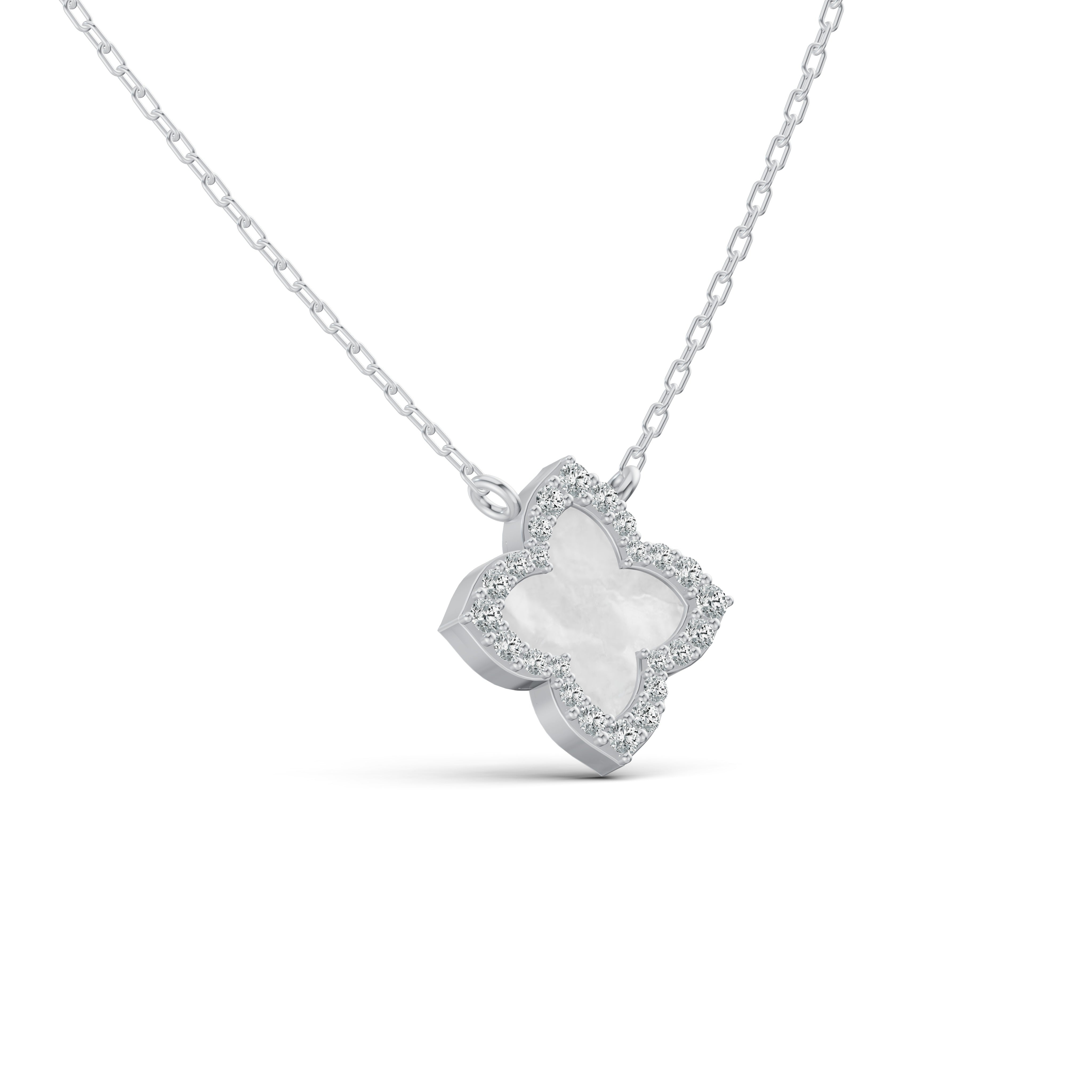 Lustre Mother of Pearl Clover Diamond Chain