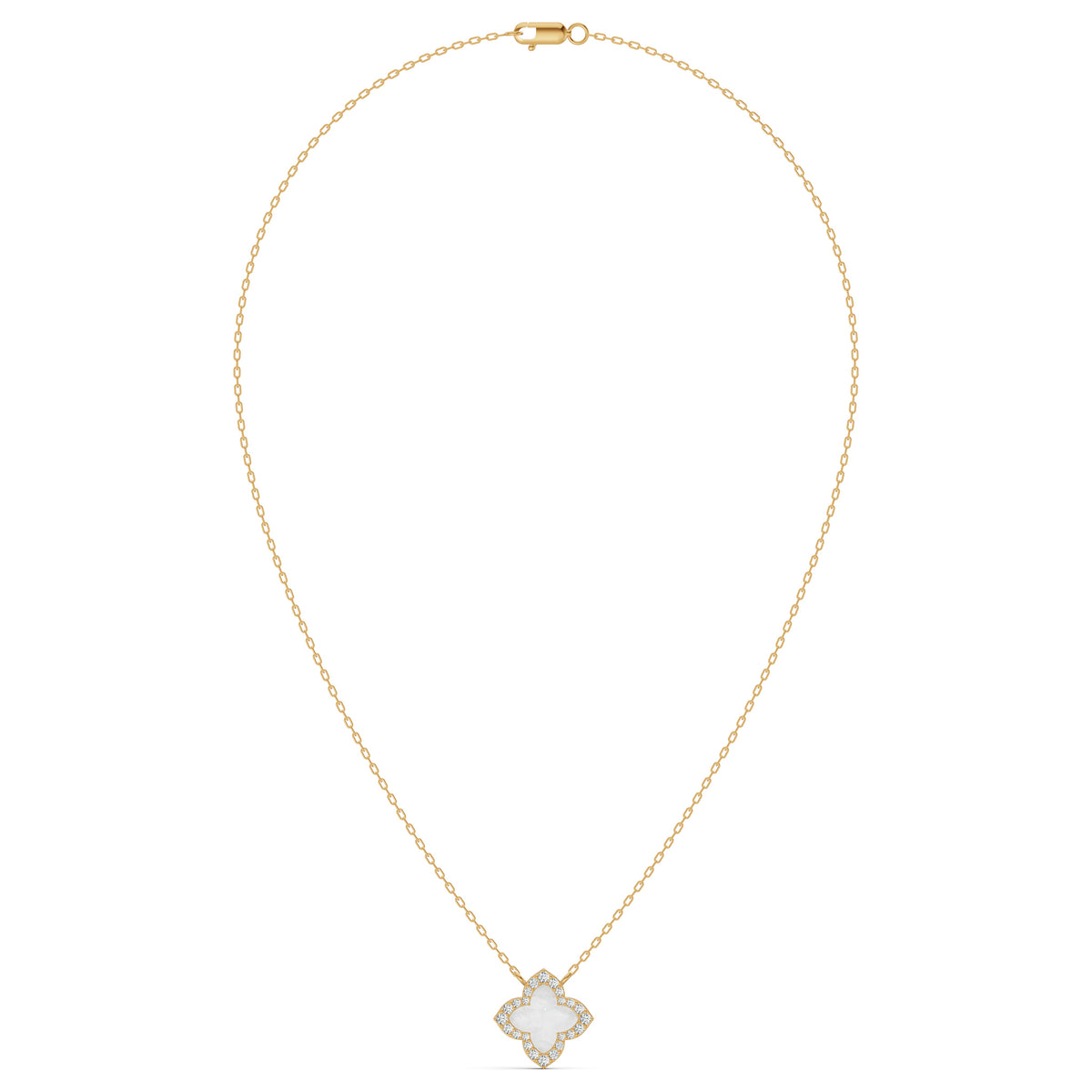 Lustre Mother of Pearl Clover Diamond Chain