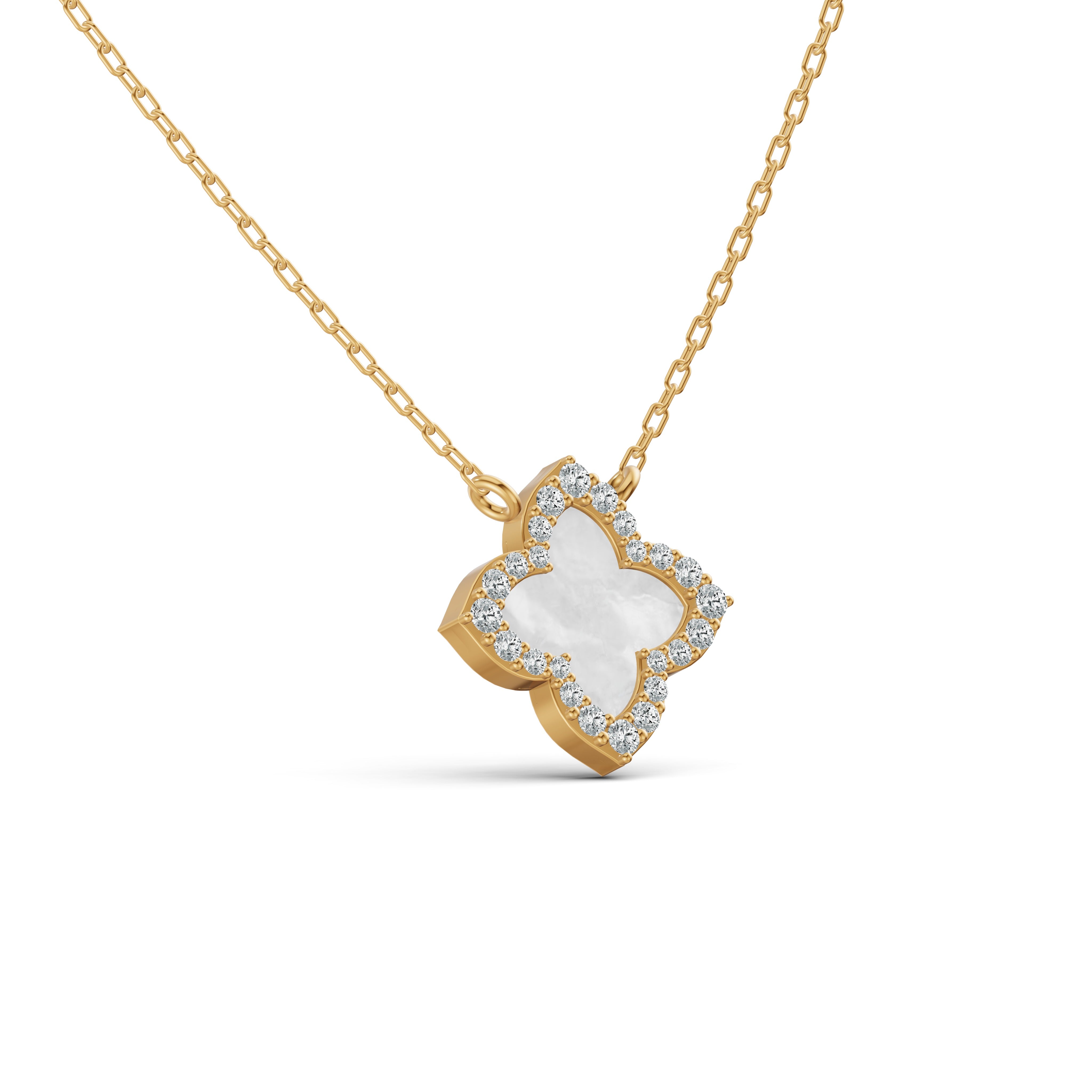 Lustre Mother of Pearl Clover Diamond Chain