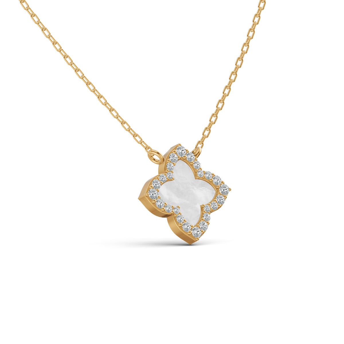 Lustre Mother of Pearl Clover Diamond Chain