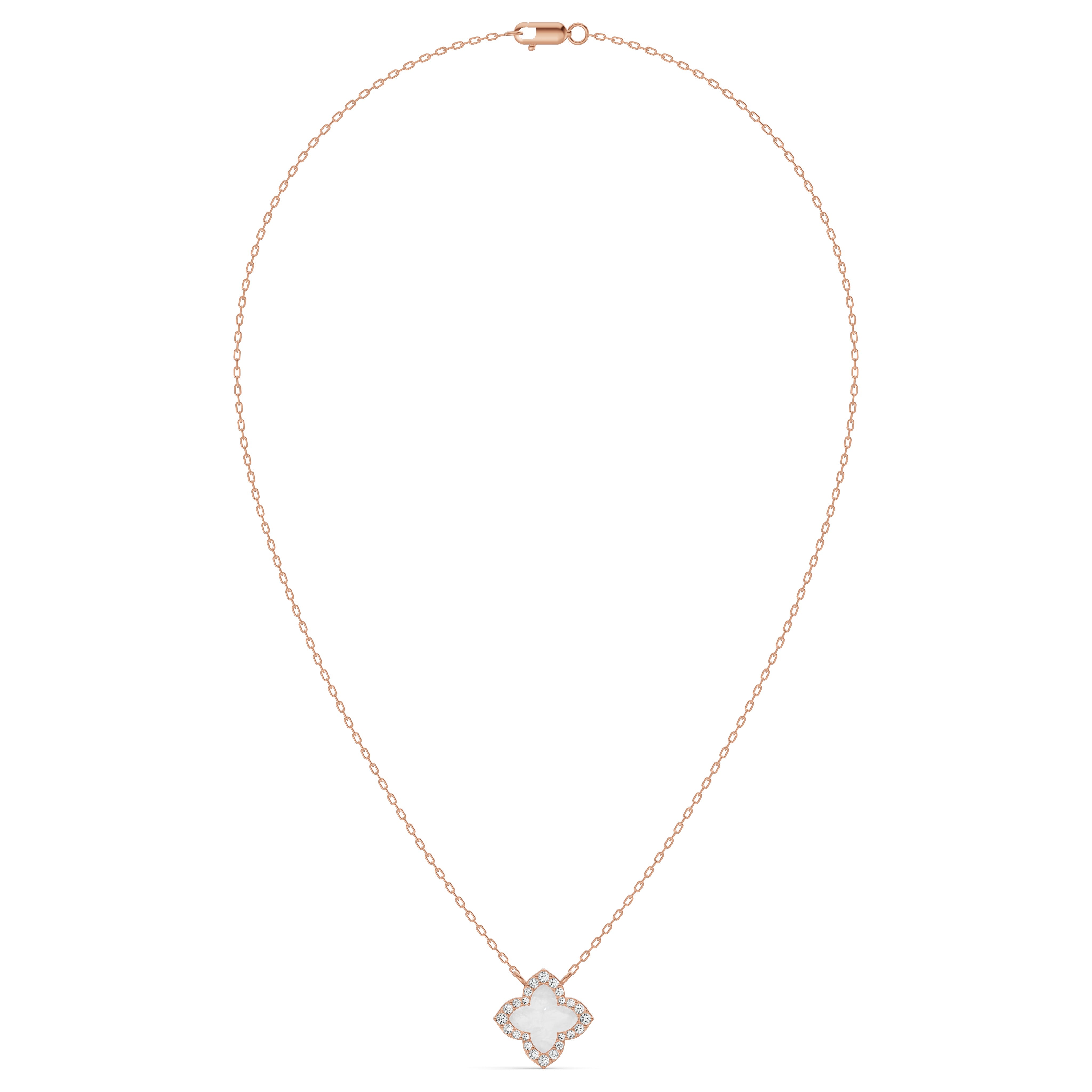 Lustre Mother of Pearl Clover Diamond Chain