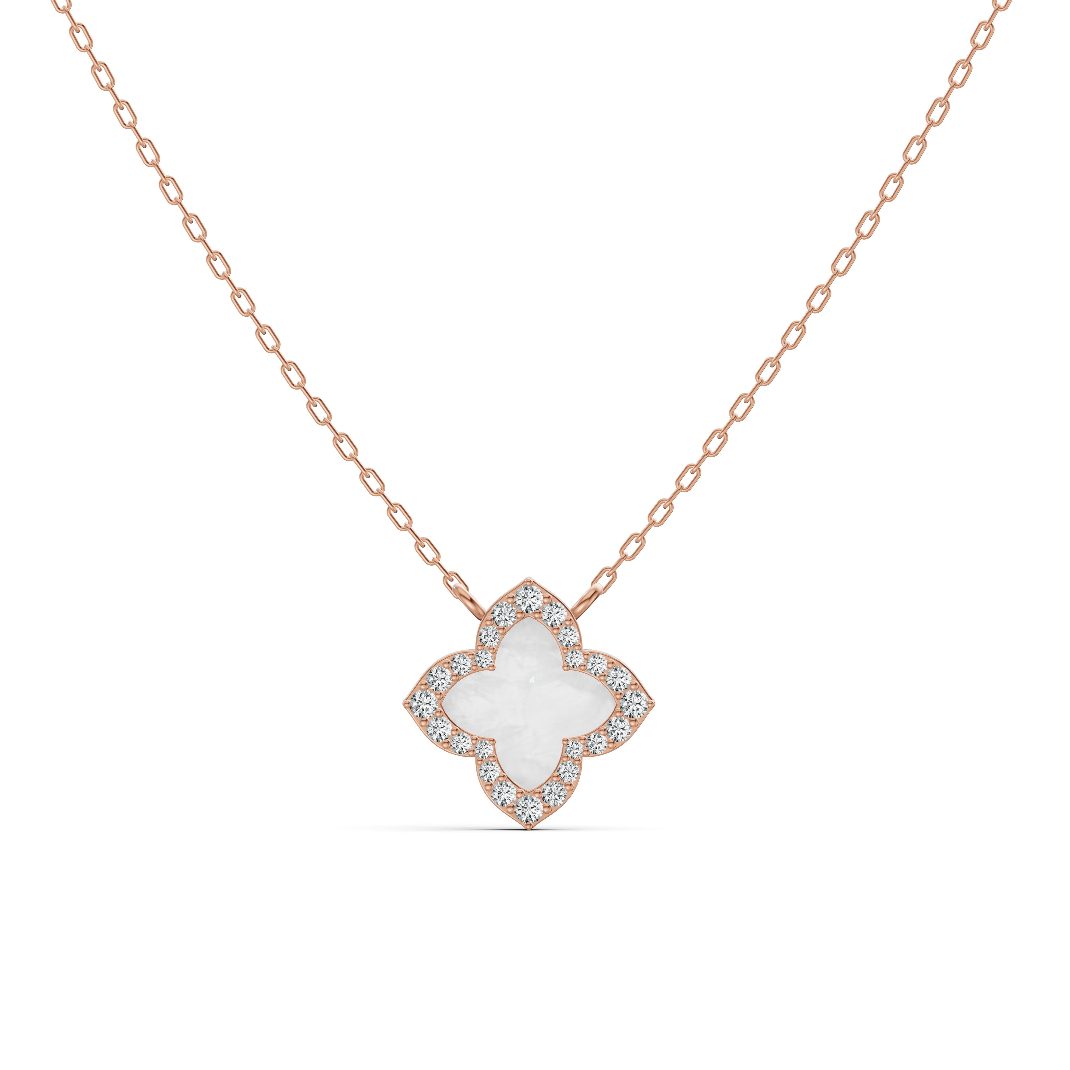 Lustre Mother of Pearl Clover Diamond Chain