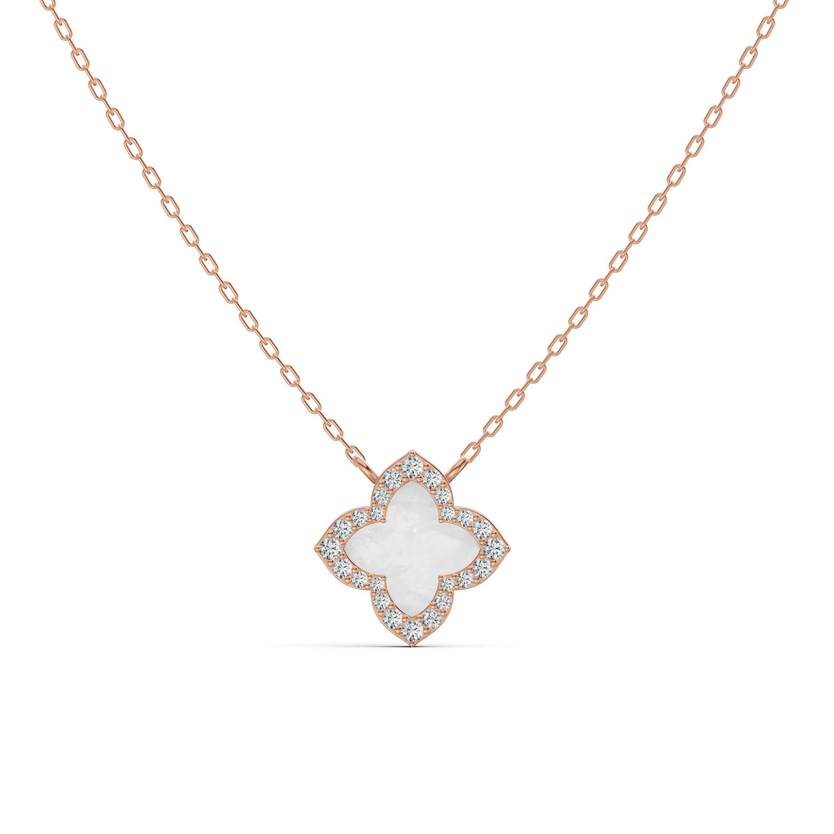 Lustre Mother of Pearl Clover Diamond Chain