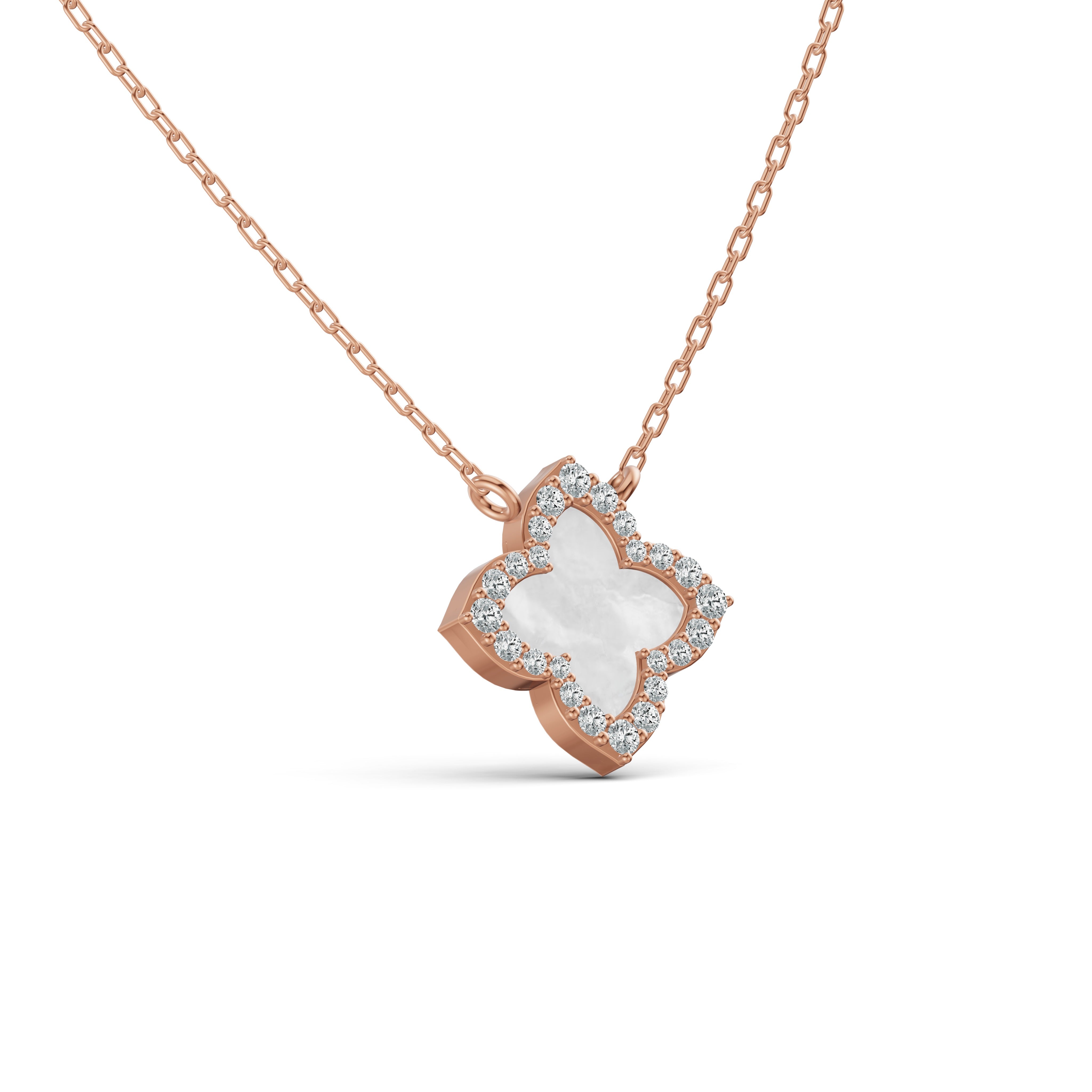Lustre Mother of Pearl Clover Diamond Chain
