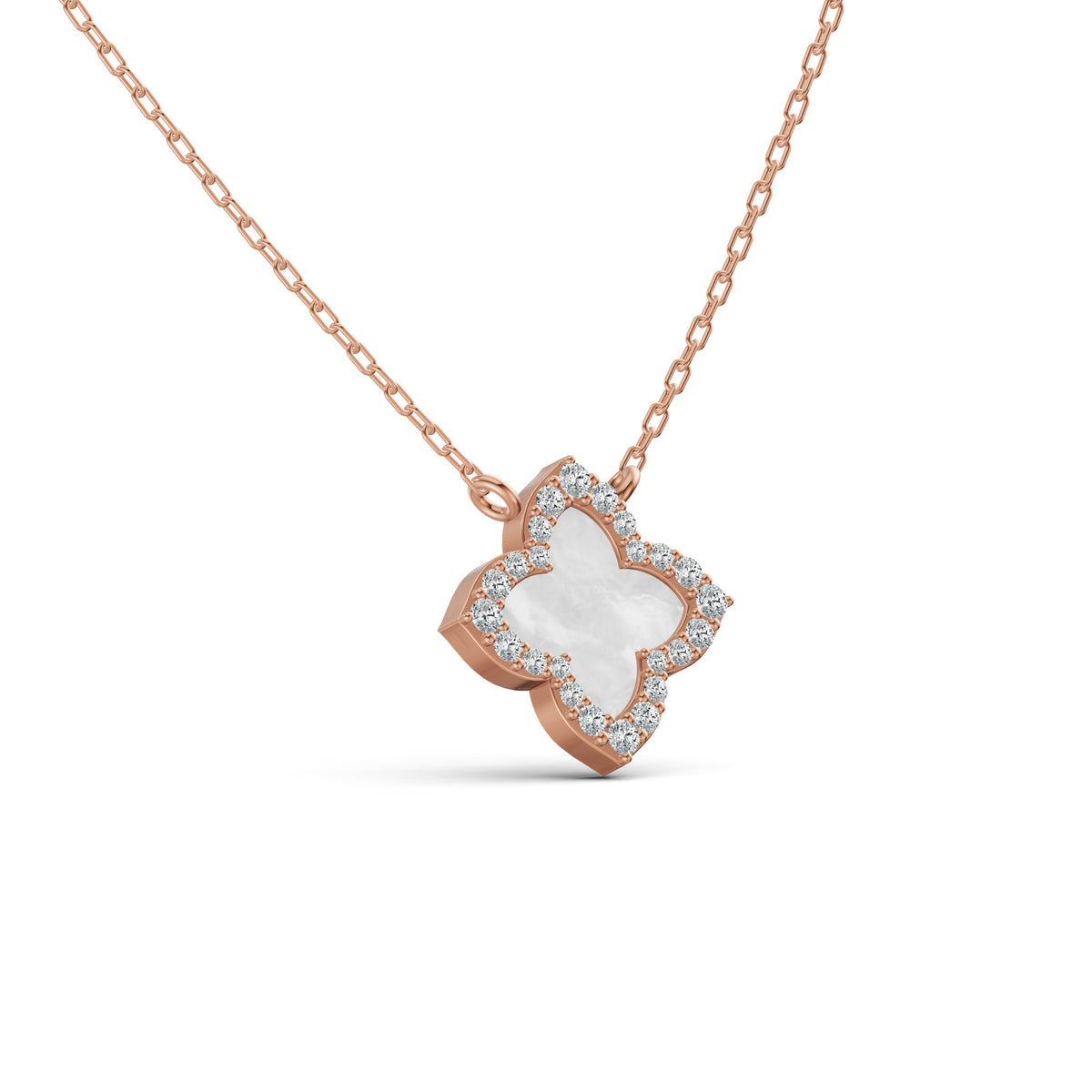 Lustre Mother of Pearl Clover Diamond Chain