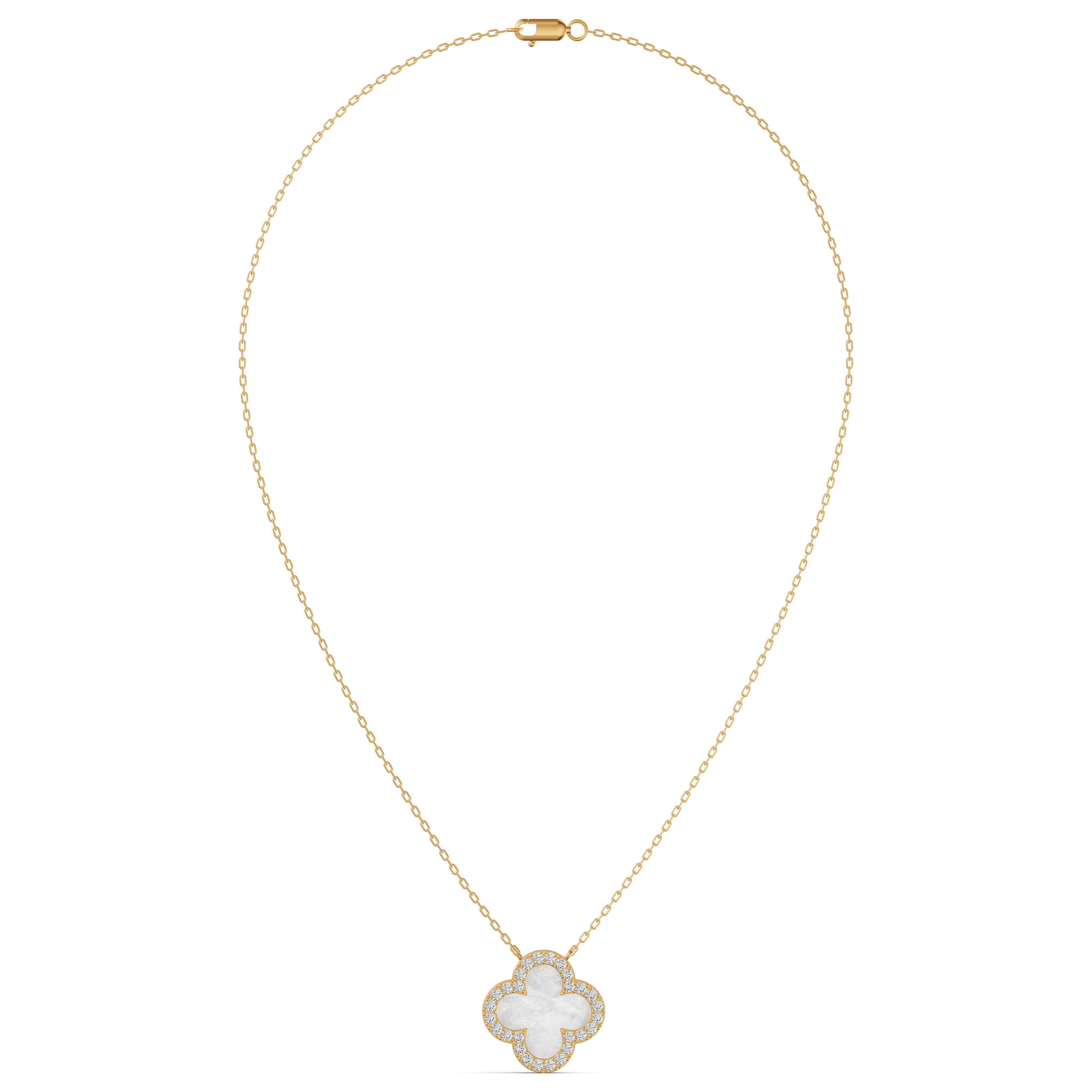 Mother of Pearl Clover Diamond Chain
