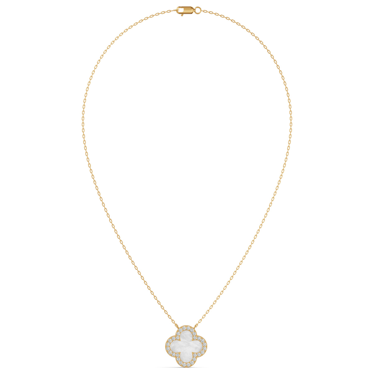 Mother of Pearl Clover Diamond Chain