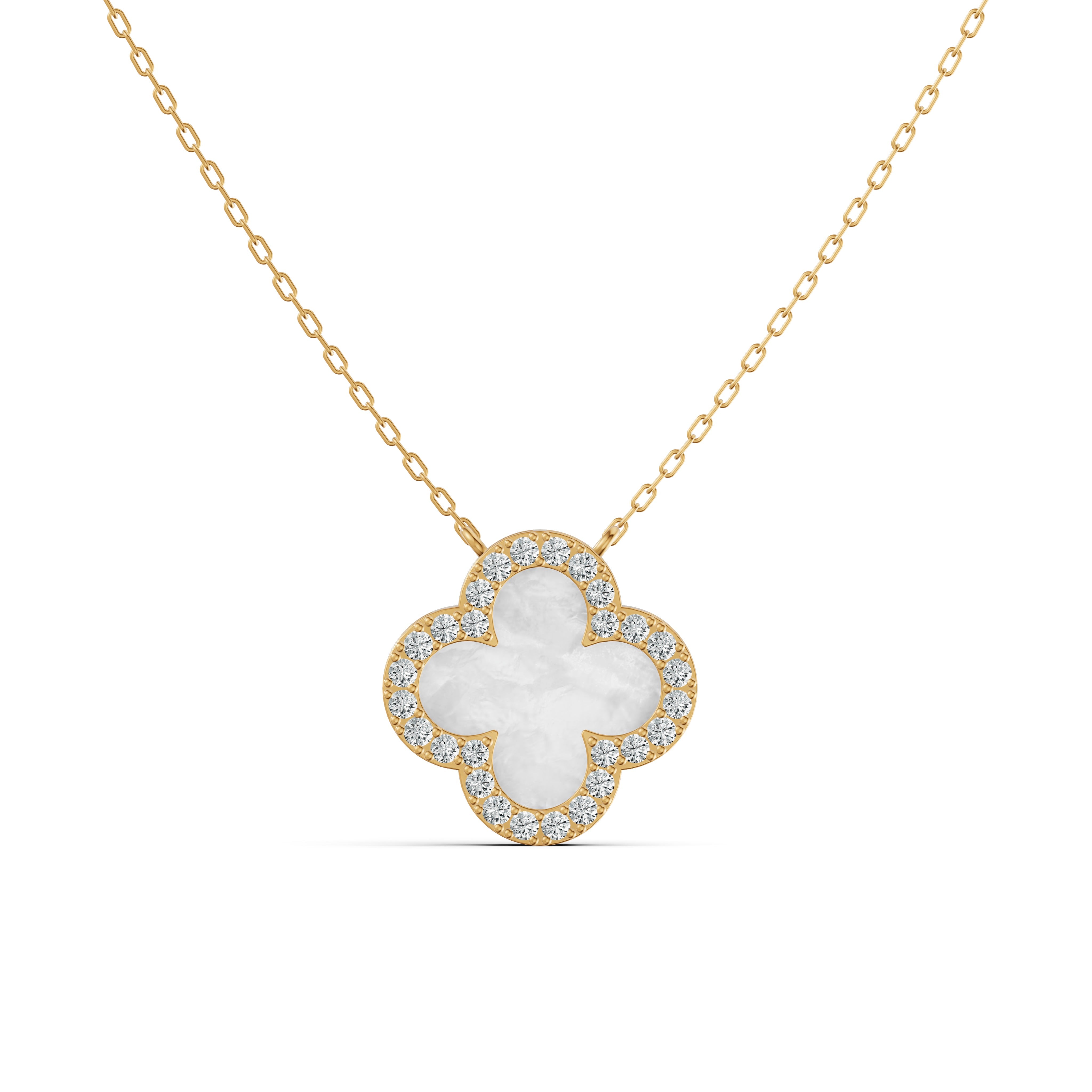 Mother of Pearl Clover Diamond Chain