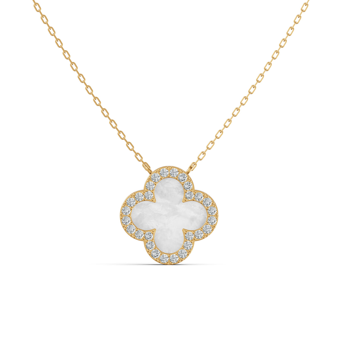 Mother of Pearl Clover Diamond Chain