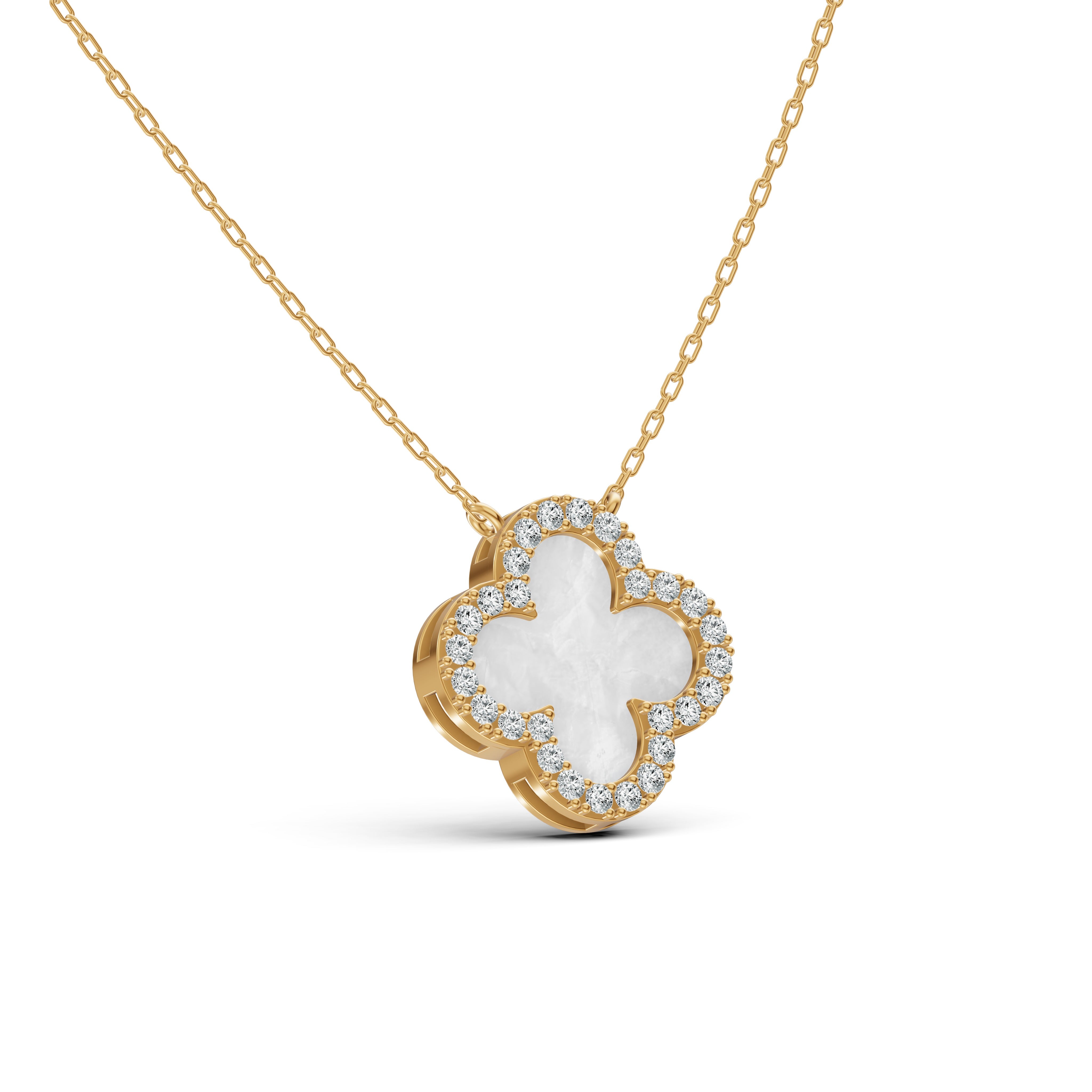 Mother of Pearl Clover Diamond Chain