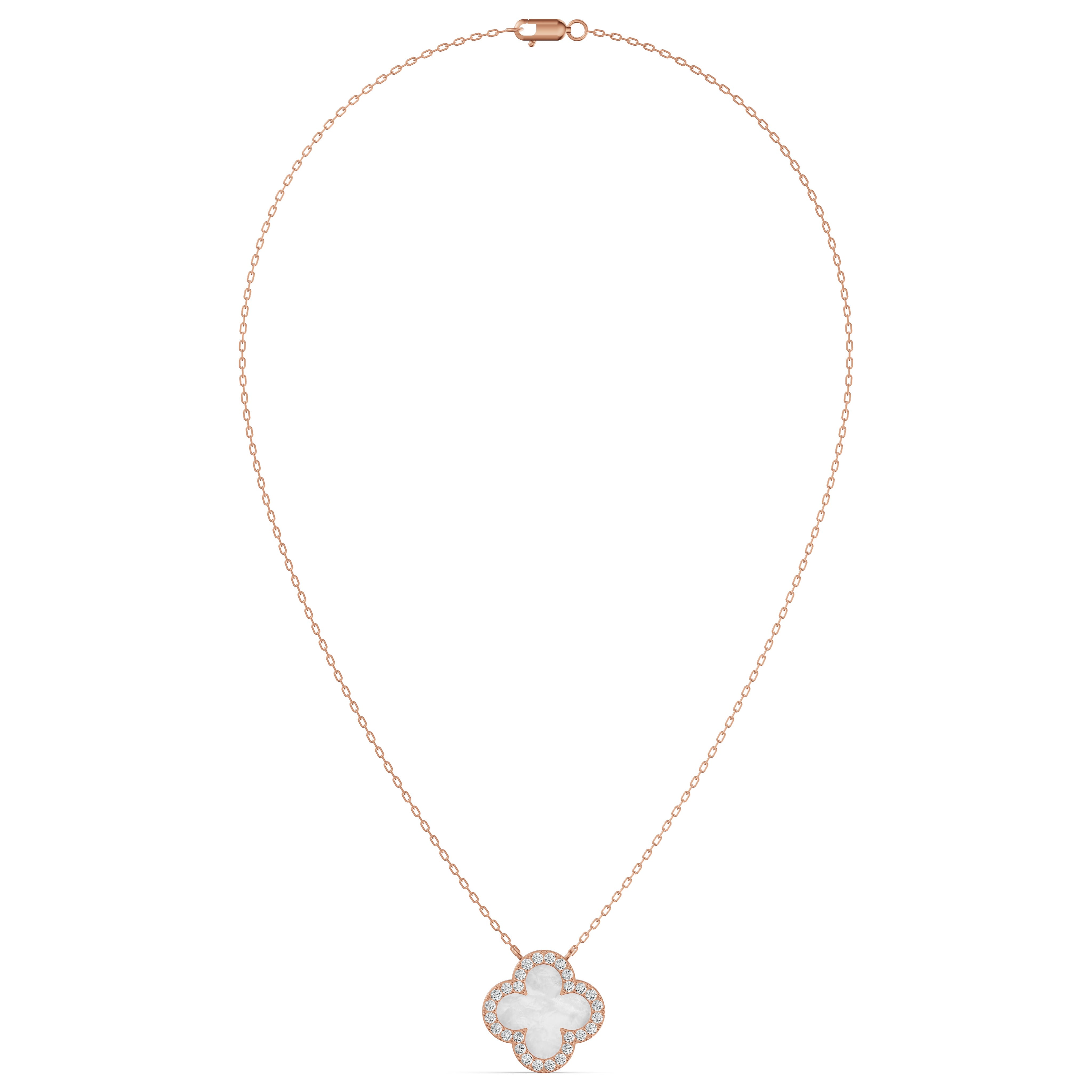 Mother of Pearl Clover Diamond Chain