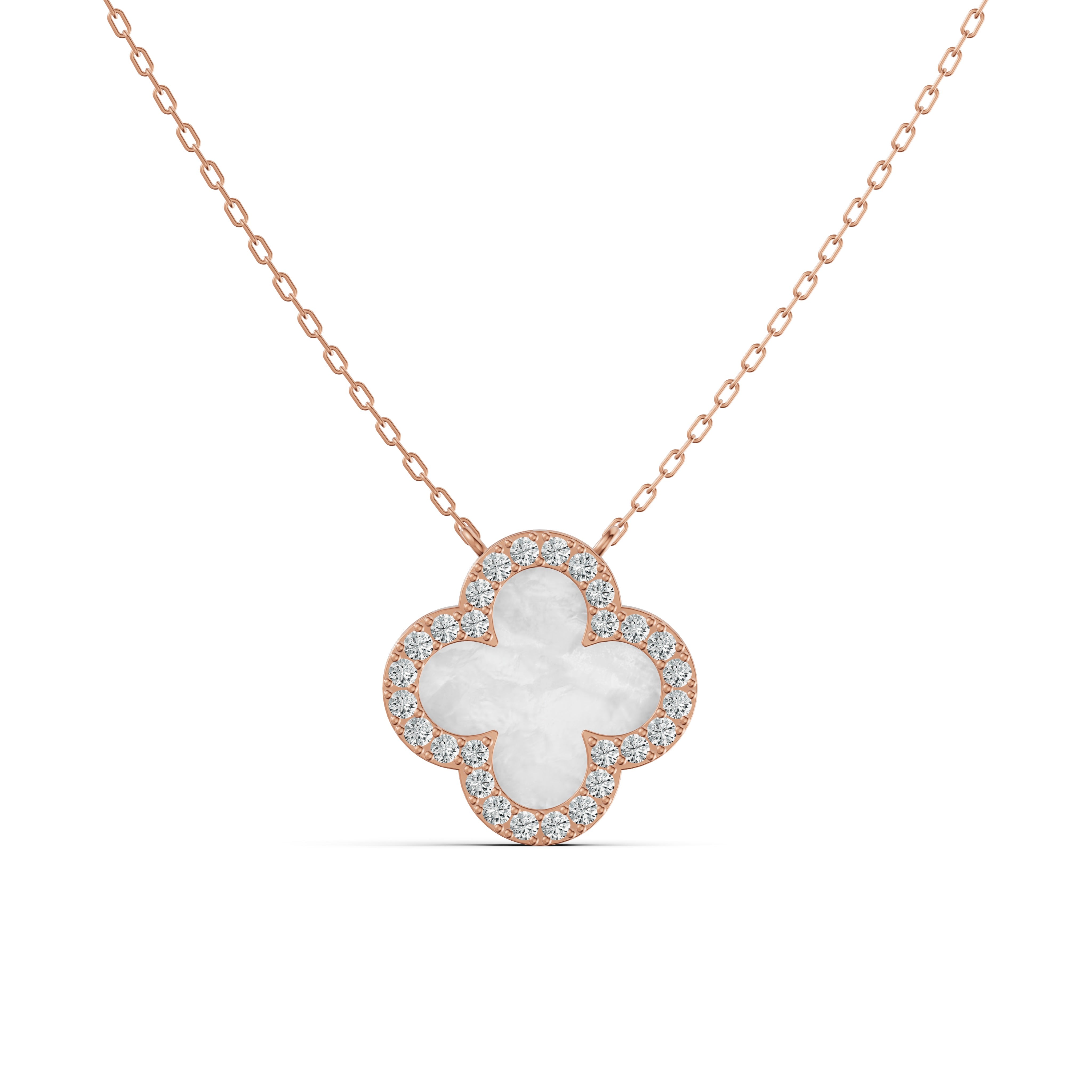 Mother of Pearl Clover Diamond Chain