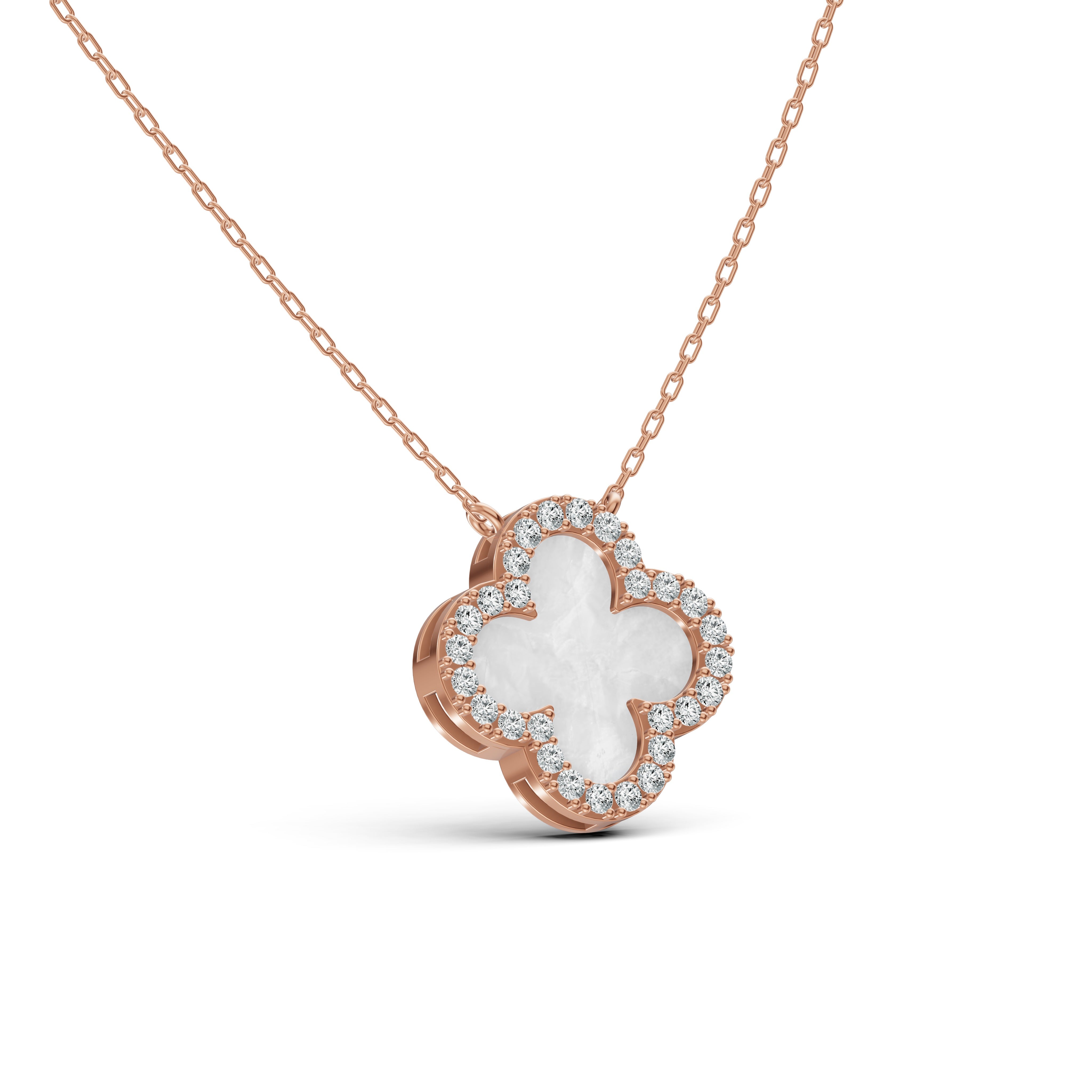 Mother of Pearl Clover Diamond Chain