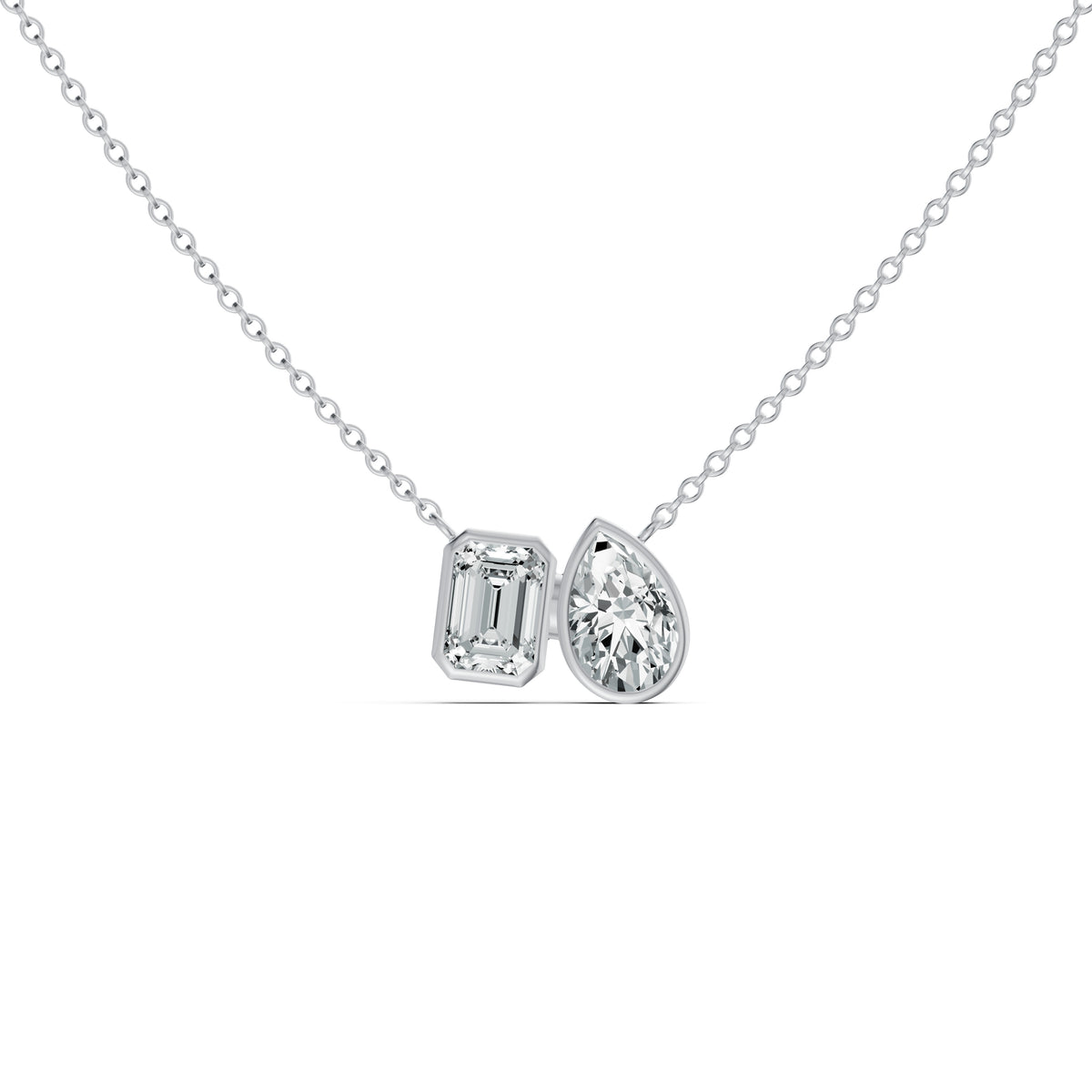 Toi et Moi Solitaire Diamond Chain