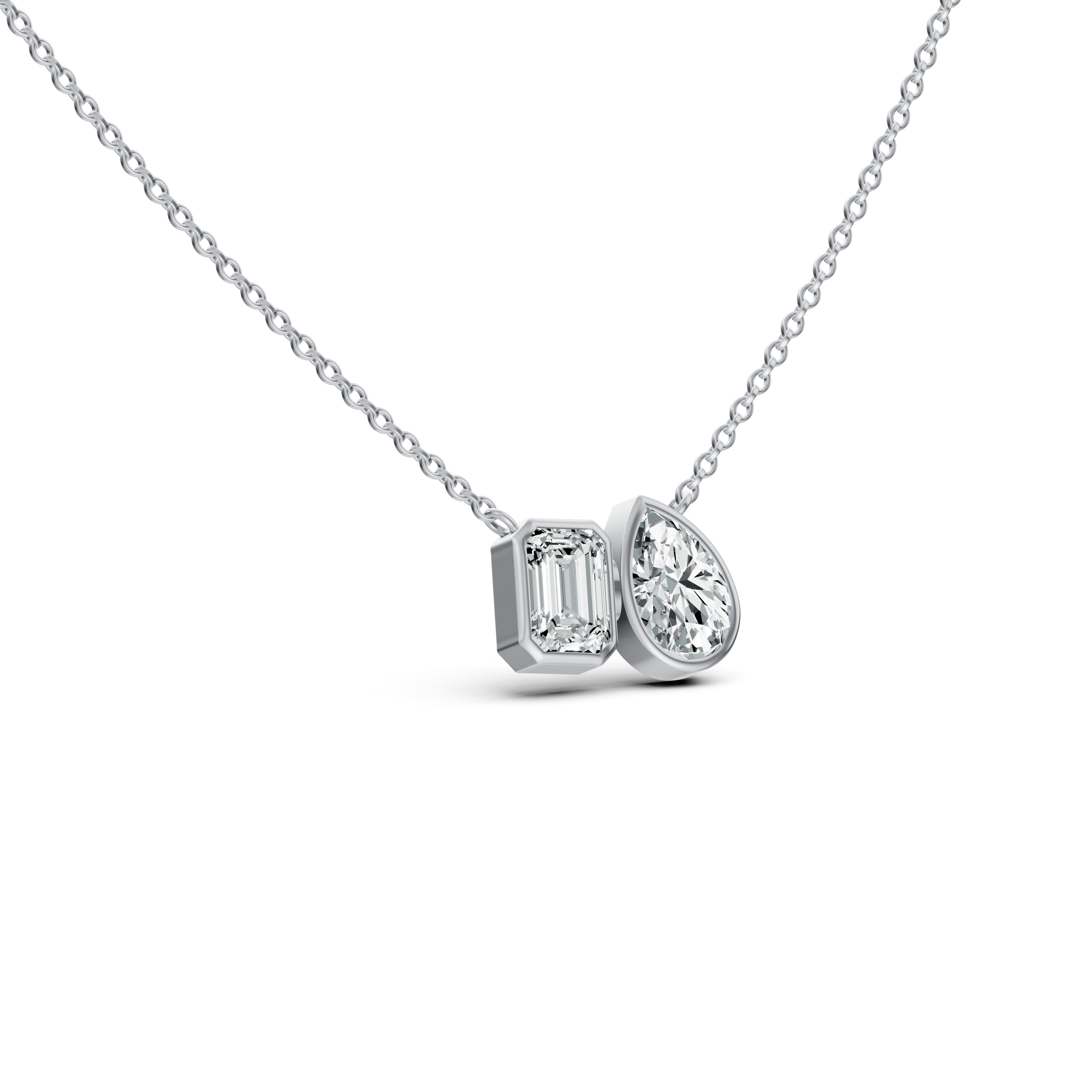 Toi et Moi Solitaire Diamond Chain