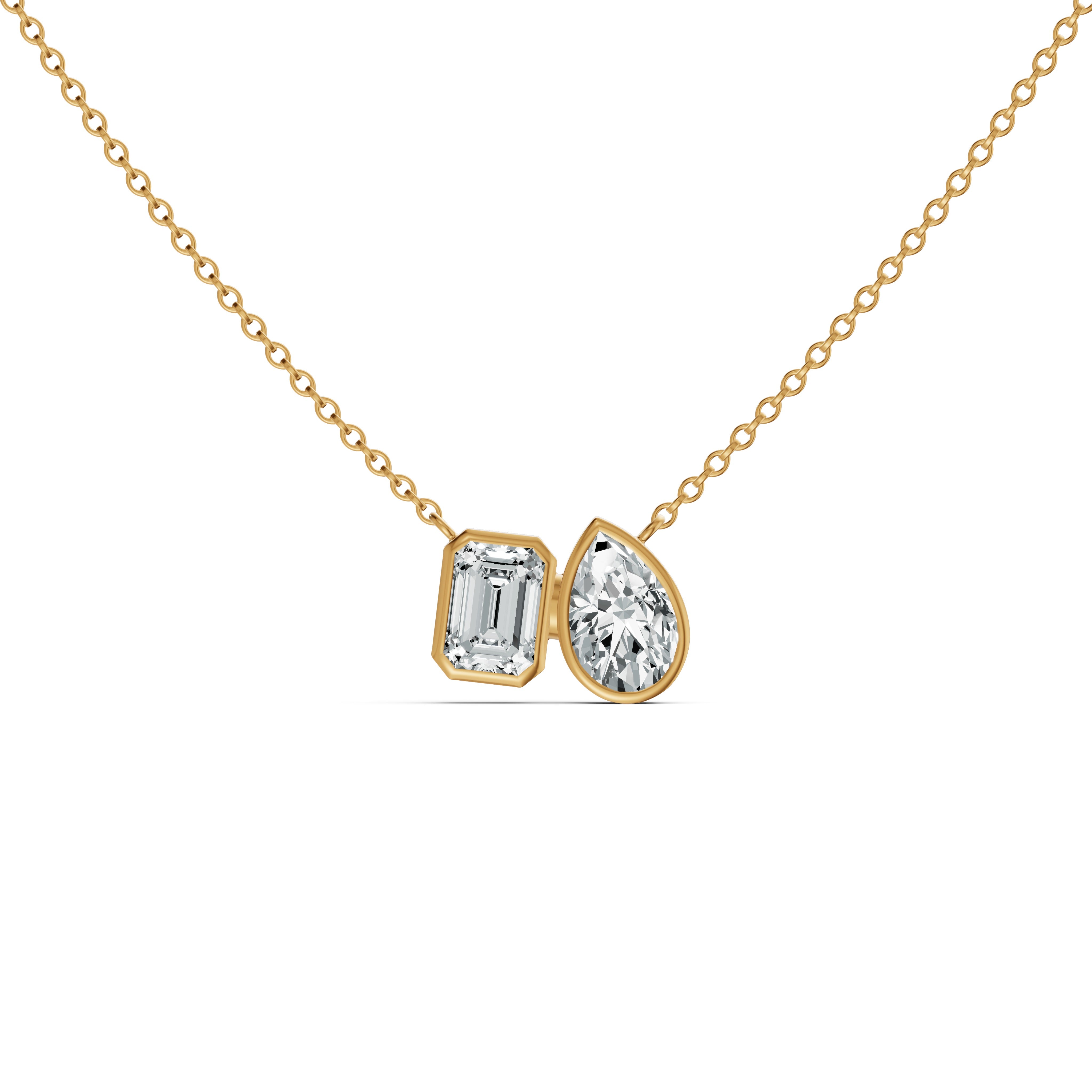 Toi et Moi Solitaire Diamond Chain